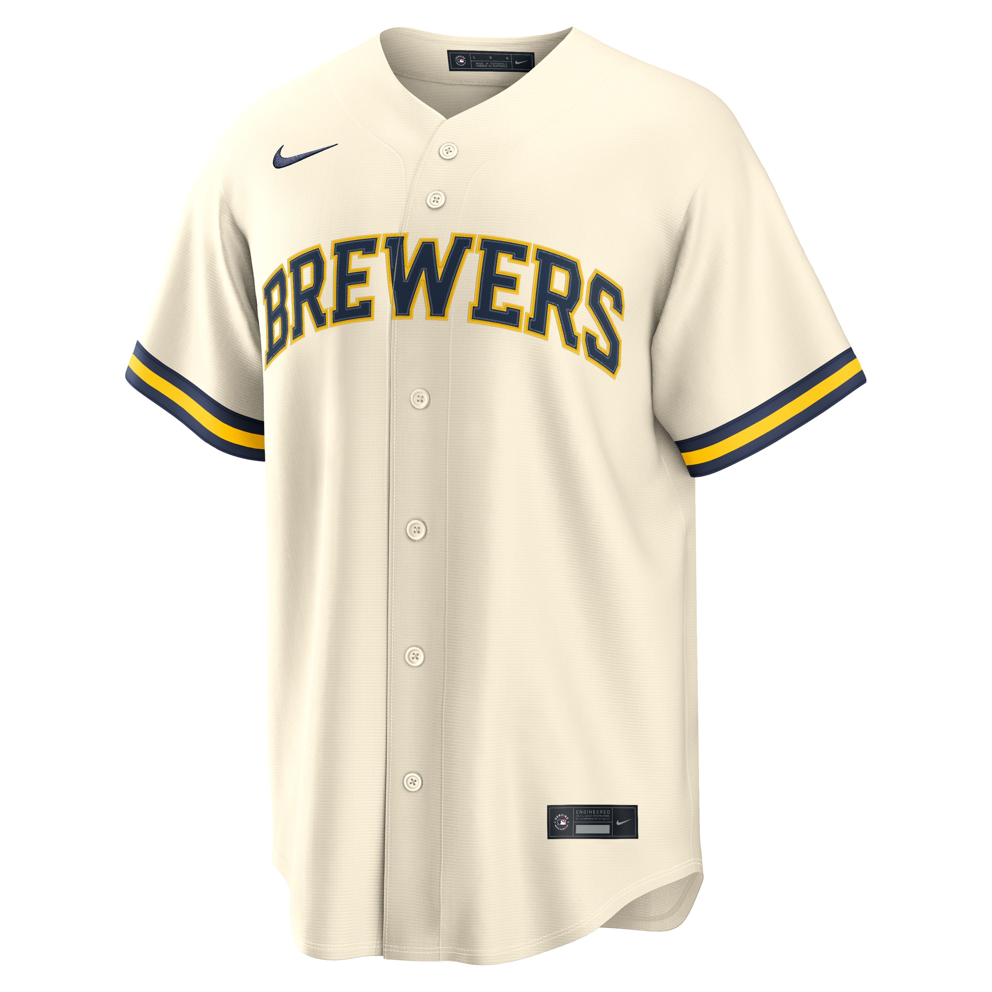Men's Milwaukee Brewers Andrew Vaughn Nike Cream Home Replica Jersey - 5