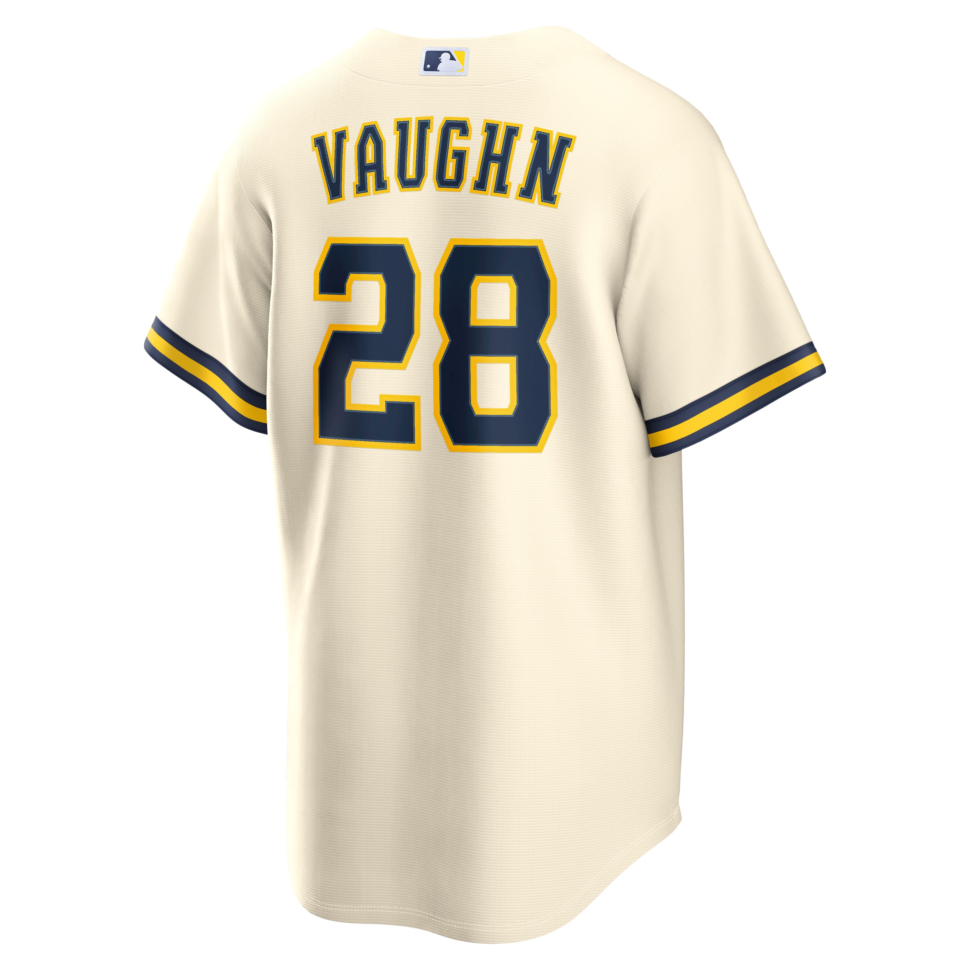 Men's Milwaukee Brewers Andrew Vaughn Nike Cream Home Replica Jersey - 6