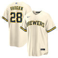 Men's Milwaukee Brewers Andrew Vaughn Nike Cream Home Replica Jersey
