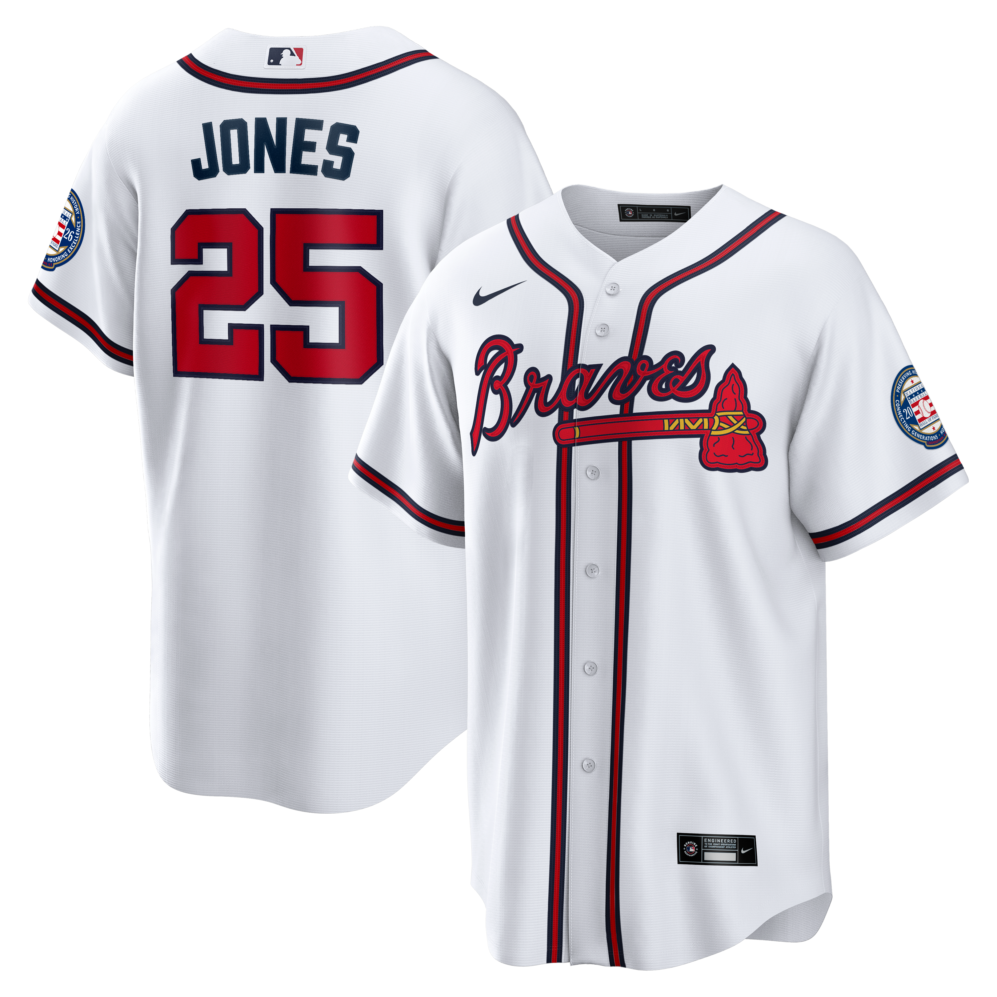 Men's Atlanta Braves Andruw Jones Nike White Home Replica 2026 Hall of Fame Patch Jersey - 2