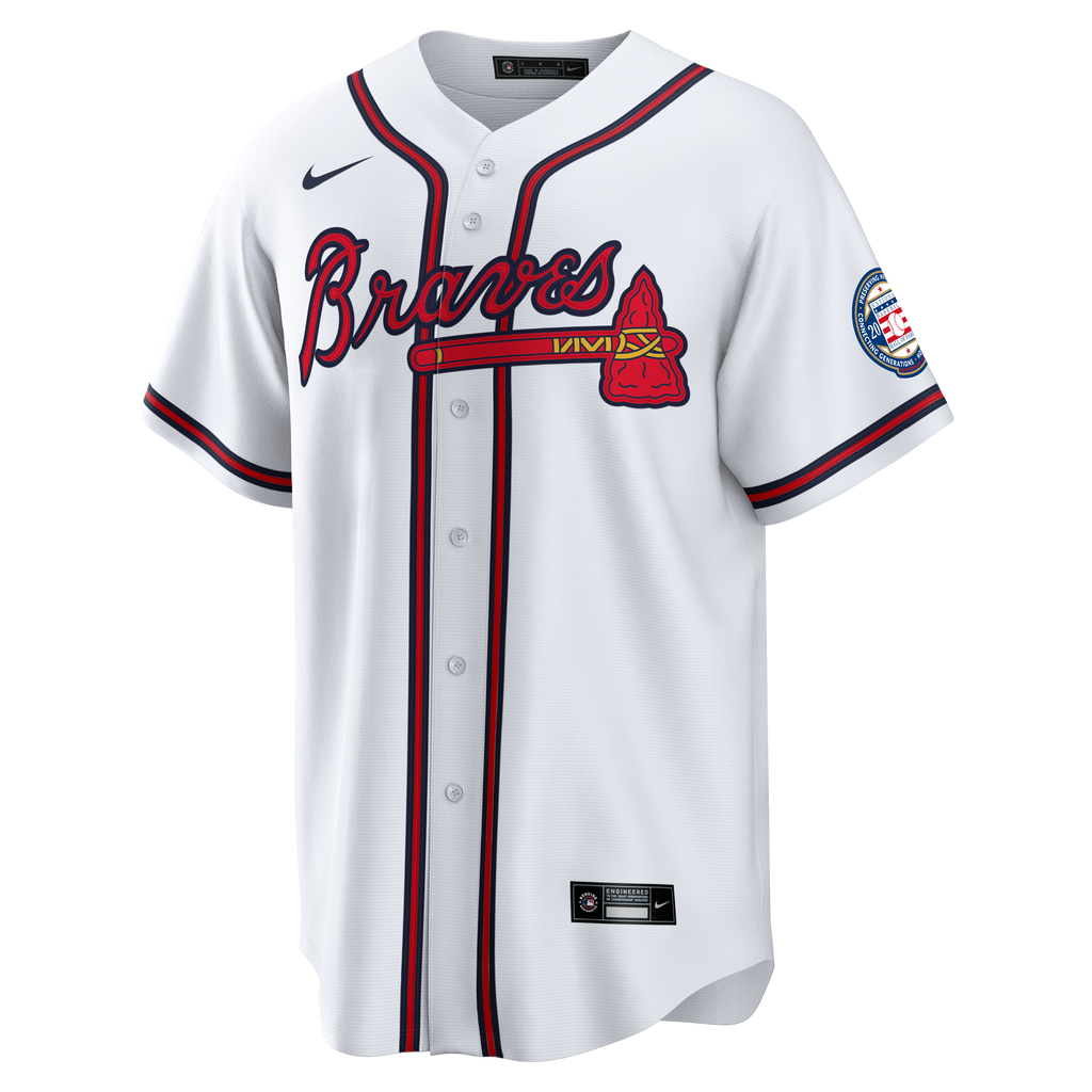Men's Atlanta Braves Andruw Jones Nike White Home Replica 2026 Hall of Fame Patch Jersey - 3