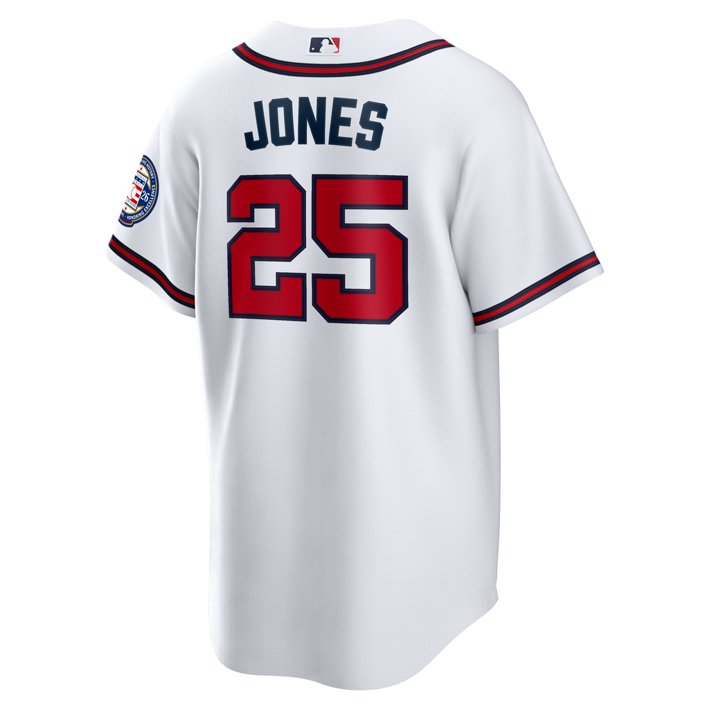 Men's Atlanta Braves Andruw Jones Nike White Home Replica 2026 Hall of Fame Patch Jersey - 4