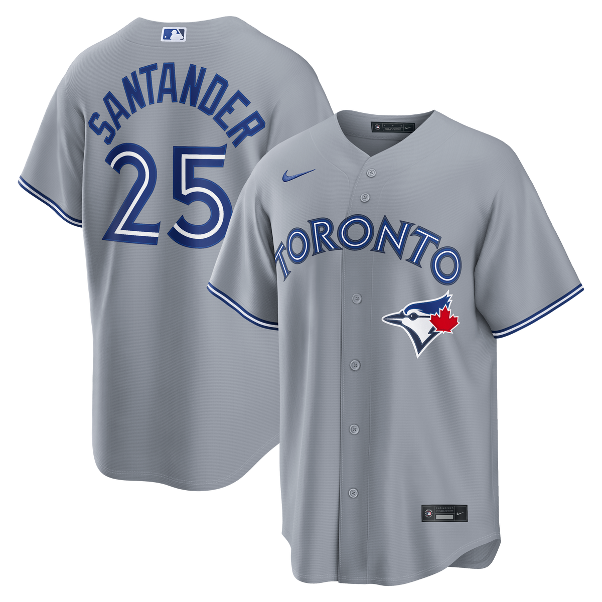 Men's Toronto Blue Jays Anthony Santander Nike Gray Road Replica Jersey - 2