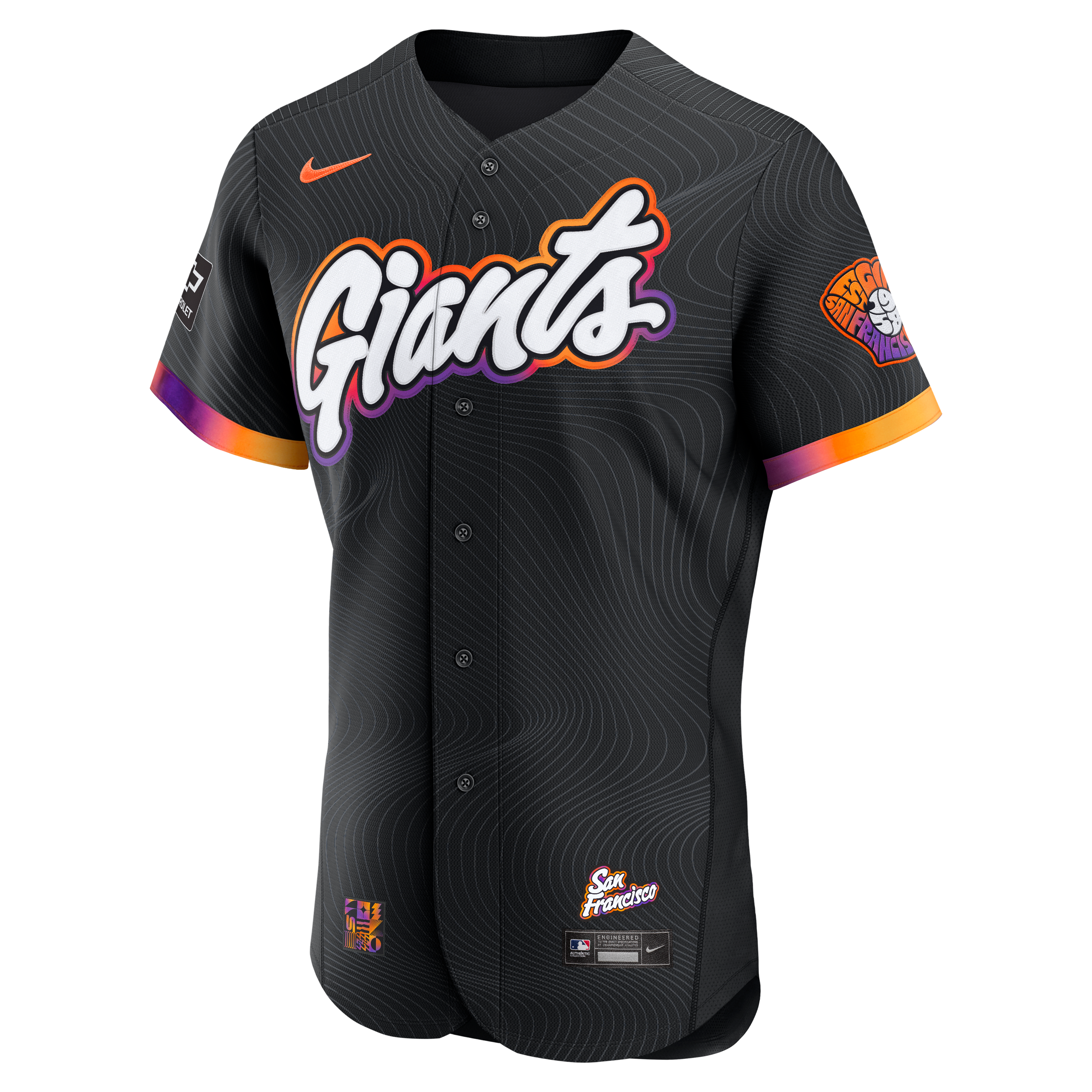 Men's San Francisco Giants Nike Anthracite City Connect Authentic Sponsor Patch Jersey - 3