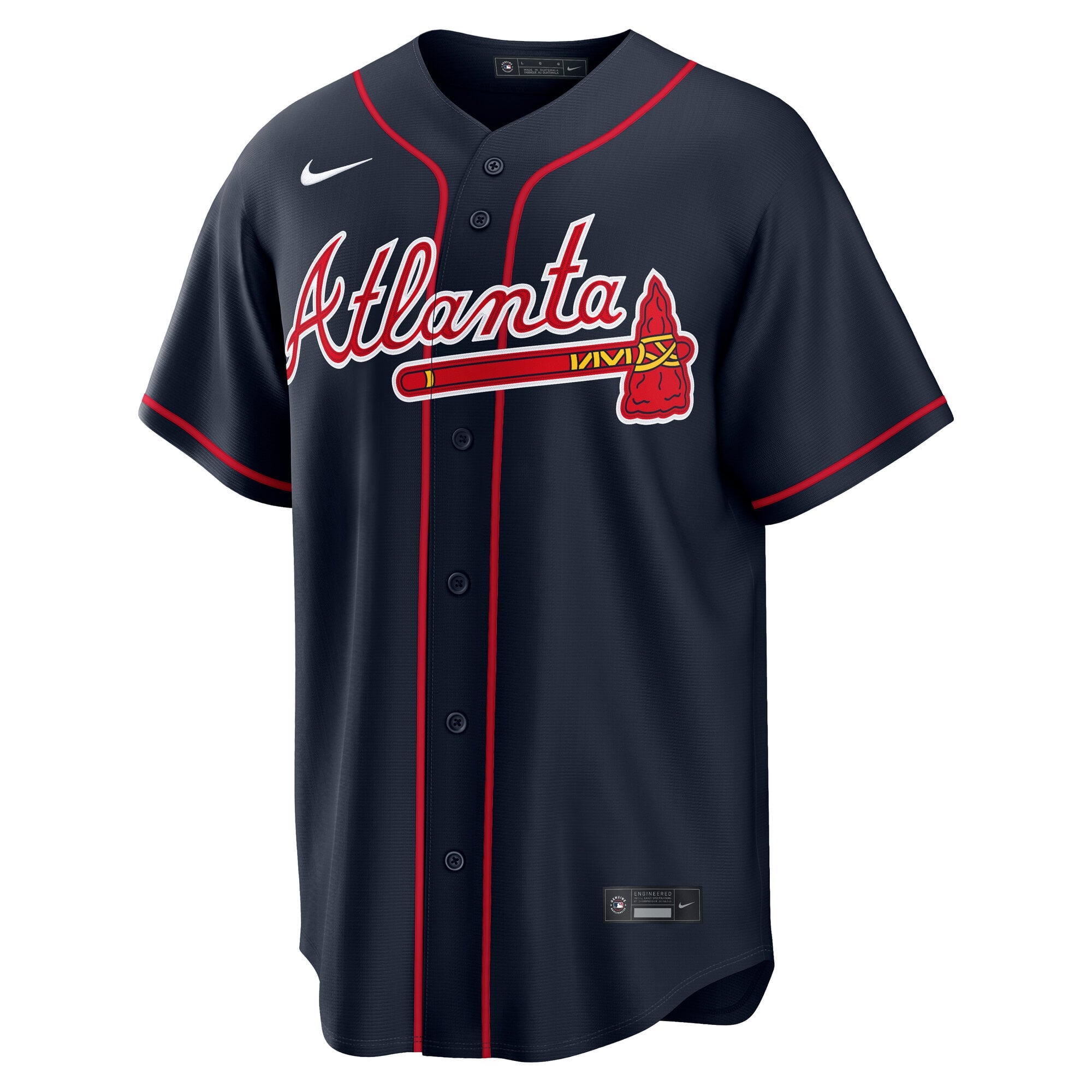 Men's Atlanta Braves Austin Riley Nike Navy Alternate Replica Jersey - 3