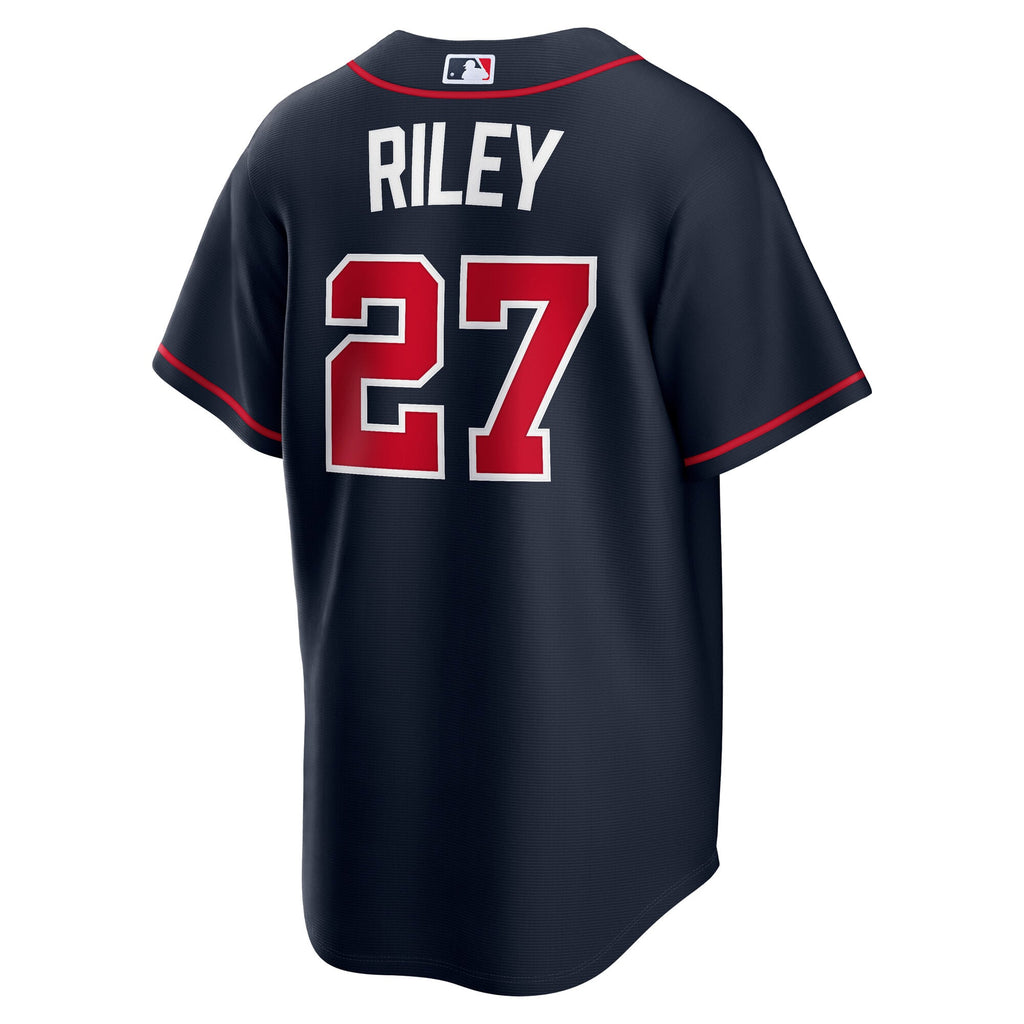 Men's Atlanta Braves Austin Riley Nike Navy Alternate Replica Jersey - 4