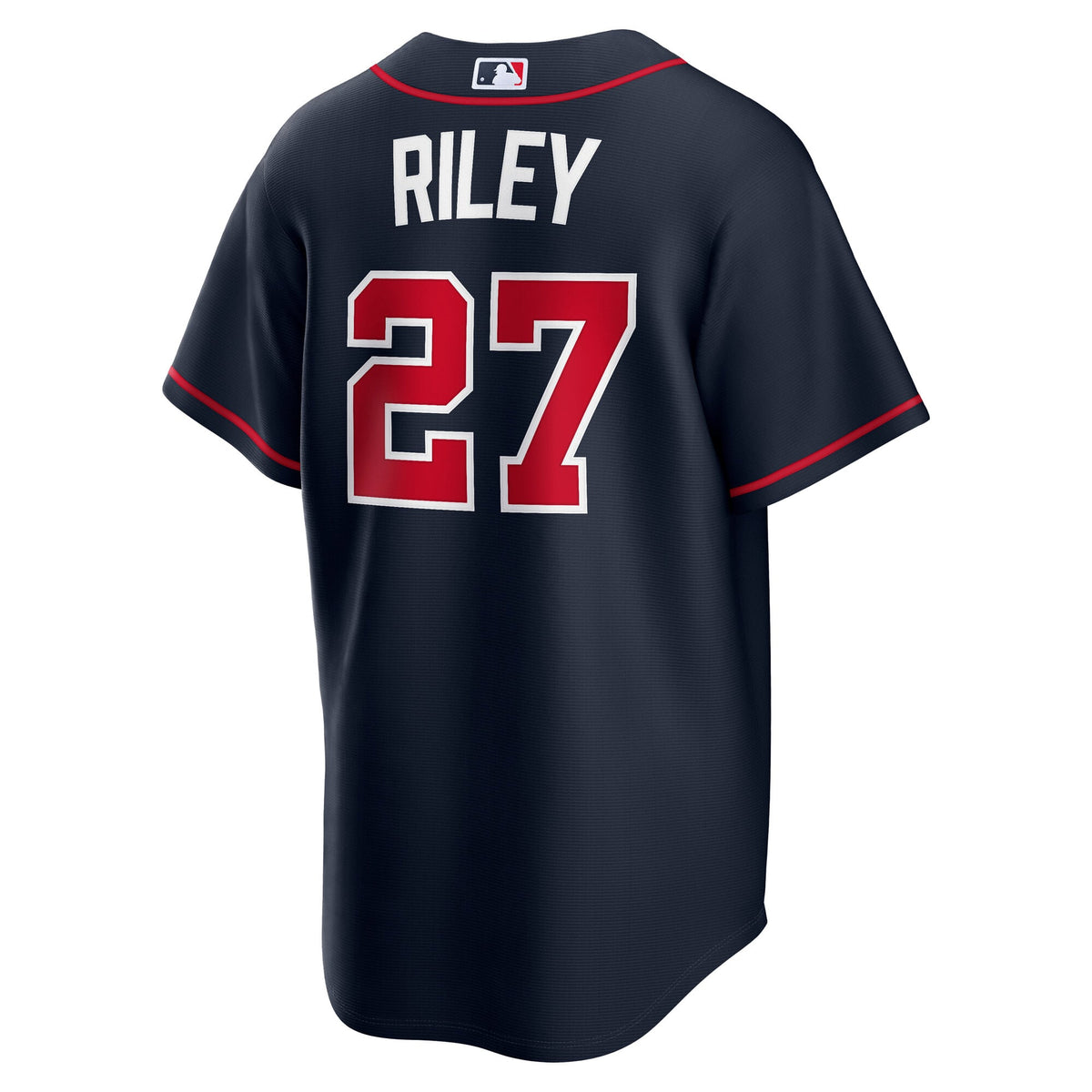Men's Atlanta Braves Austin Riley Nike Navy Alternate Replica Jersey - 4