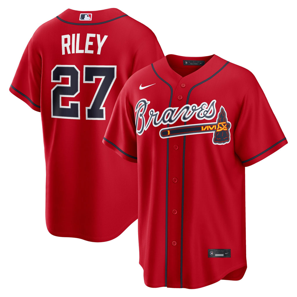 Men's Atlanta Braves Austin Riley Nike Red Alternate 2 Replica Jersey - 2