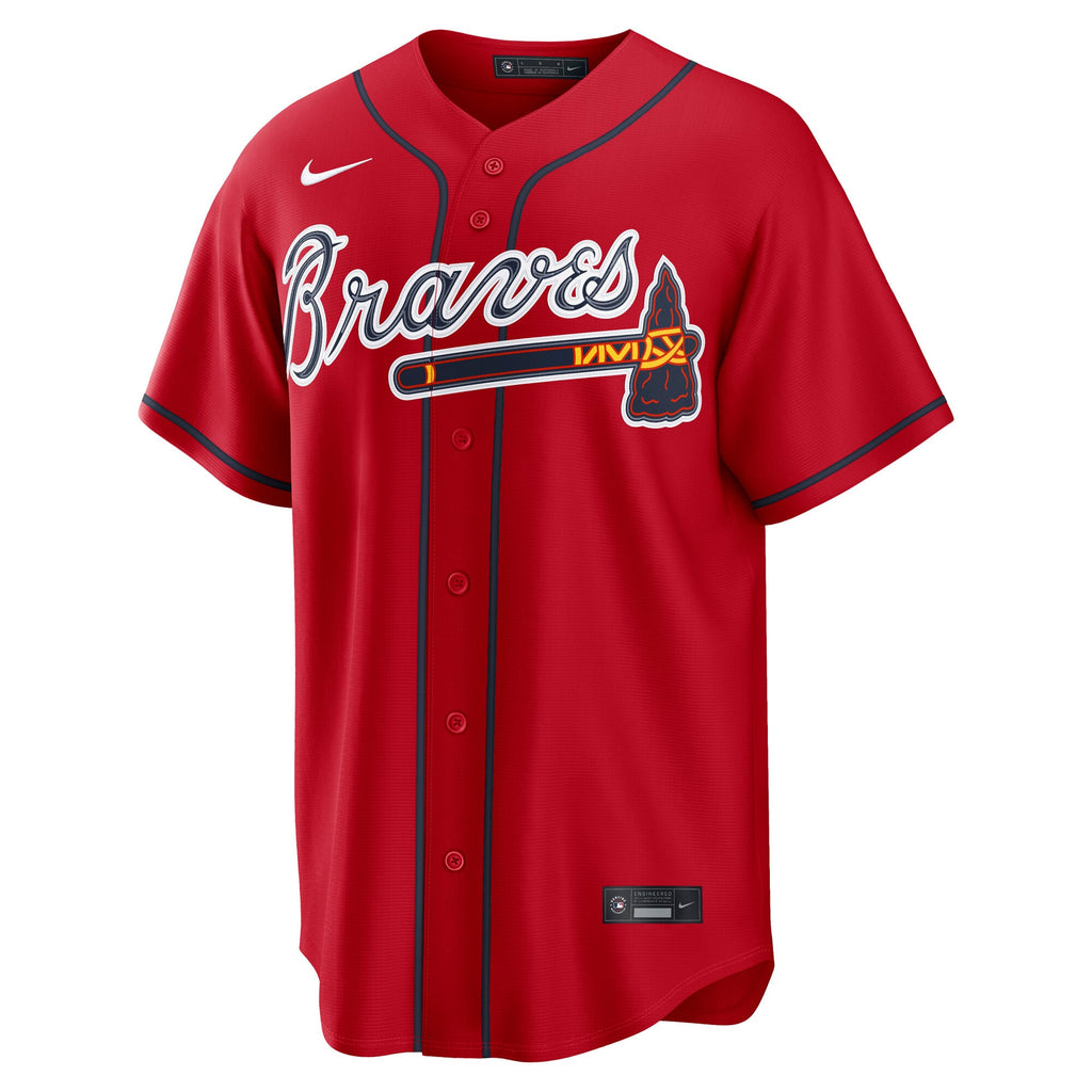 Men's Atlanta Braves Austin Riley Nike Red Alternate 2 Replica Jersey - 3
