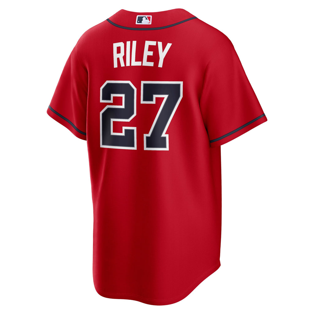 Men's Atlanta Braves Austin Riley Nike Red Alternate 2 Replica Jersey - 4