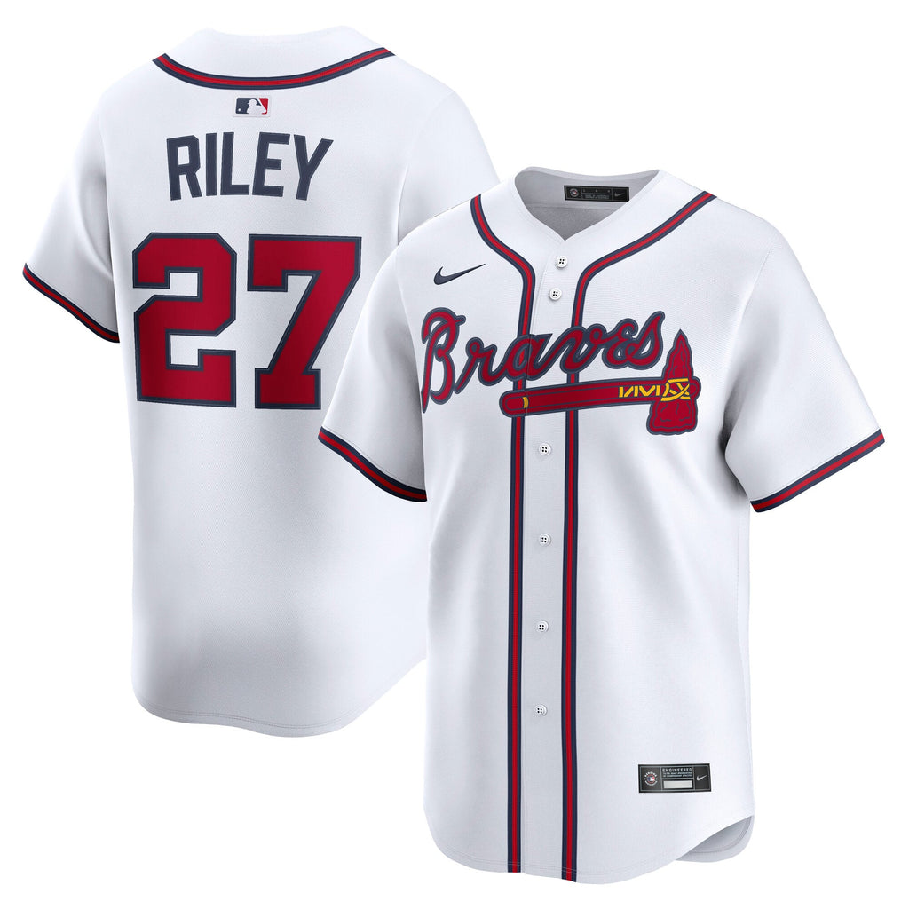 Men's Atlanta Braves Austin Riley Nike White Home Limited Player Jersey - 2