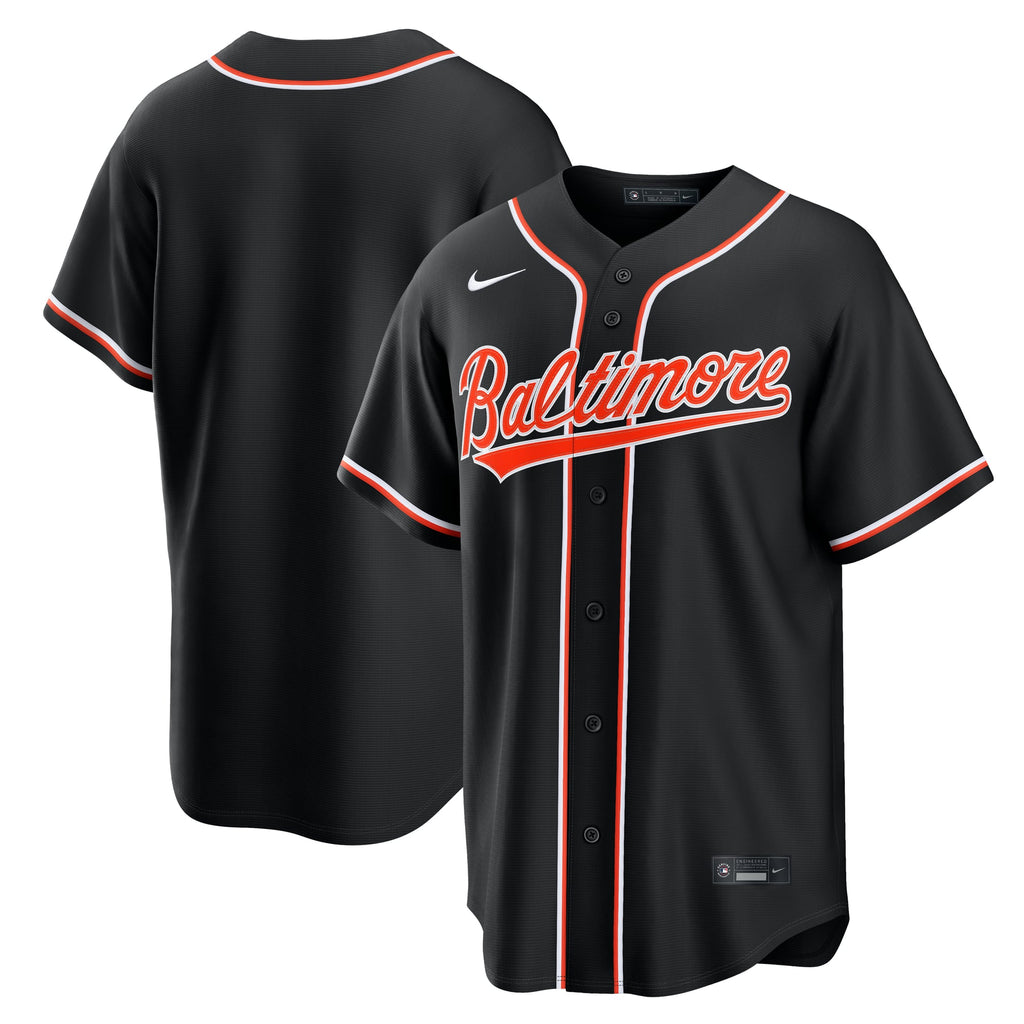 Men's Baltimore Orioles Nike Fashion Replica Black Out Jersey - 2