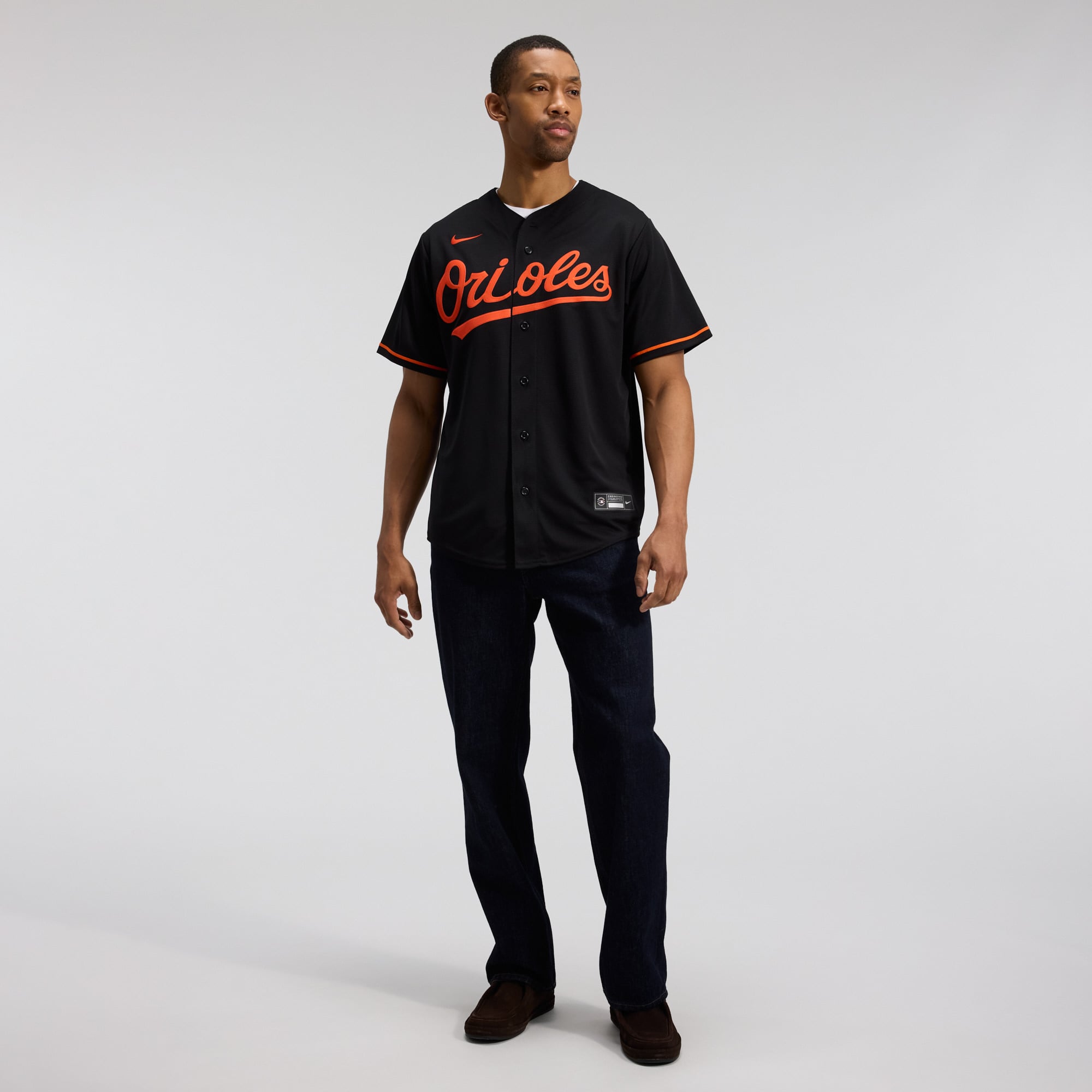 Men's Baltimore Orioles Nike Black Alternate Replica Team Jersey - 4