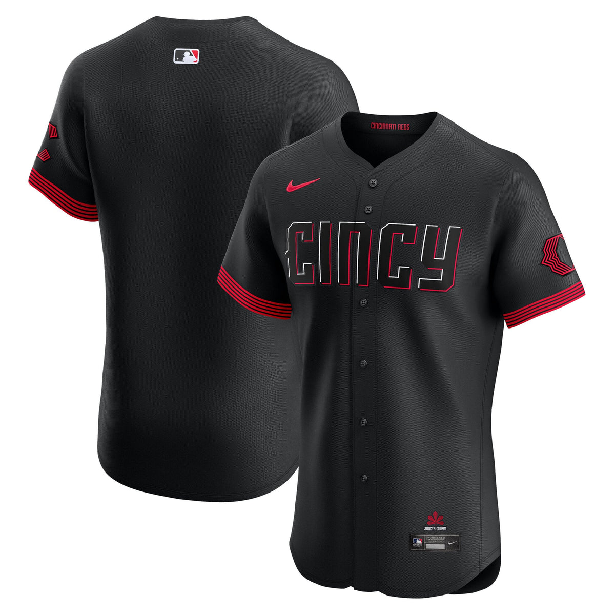 Men's Cincinnati Reds Nike Black City Connect Elite Jersey - 2