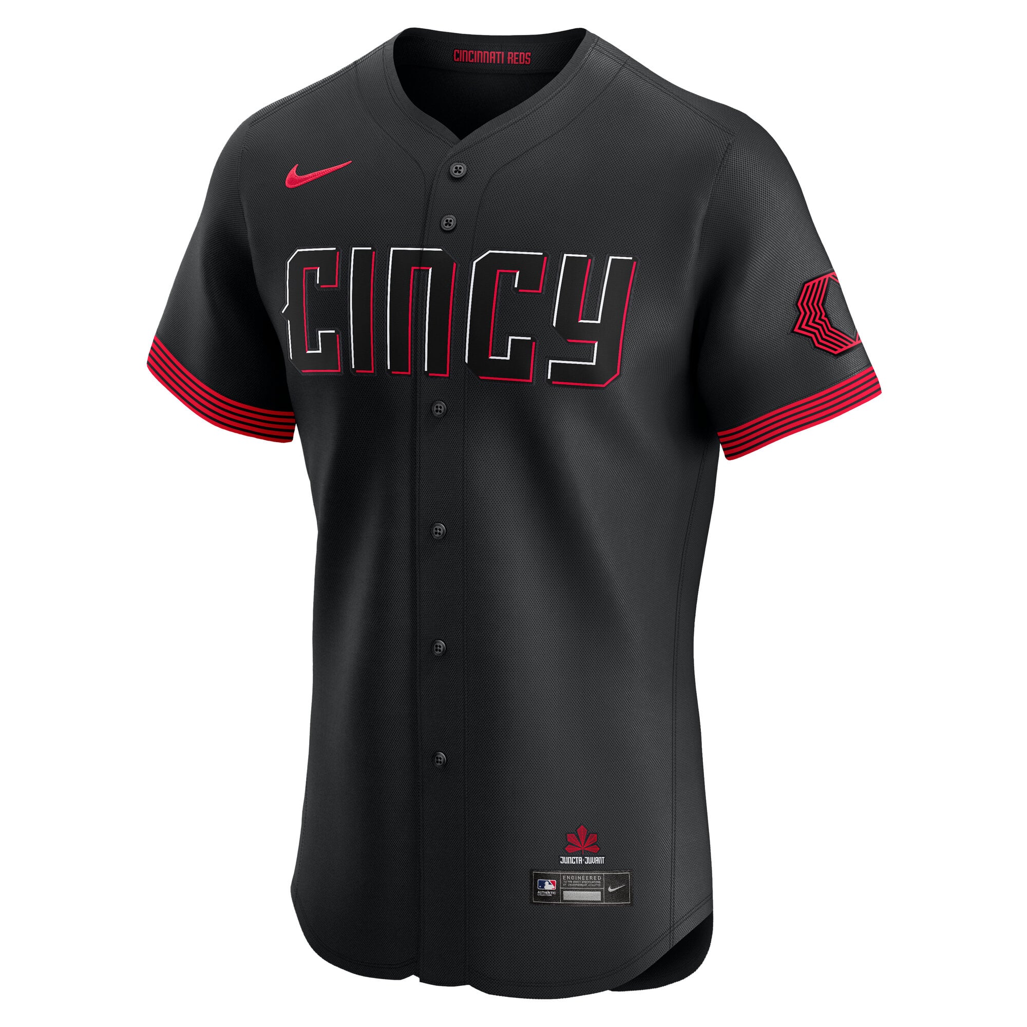 Men's Cincinnati Reds Nike Black City Connect Elite Jersey - 3