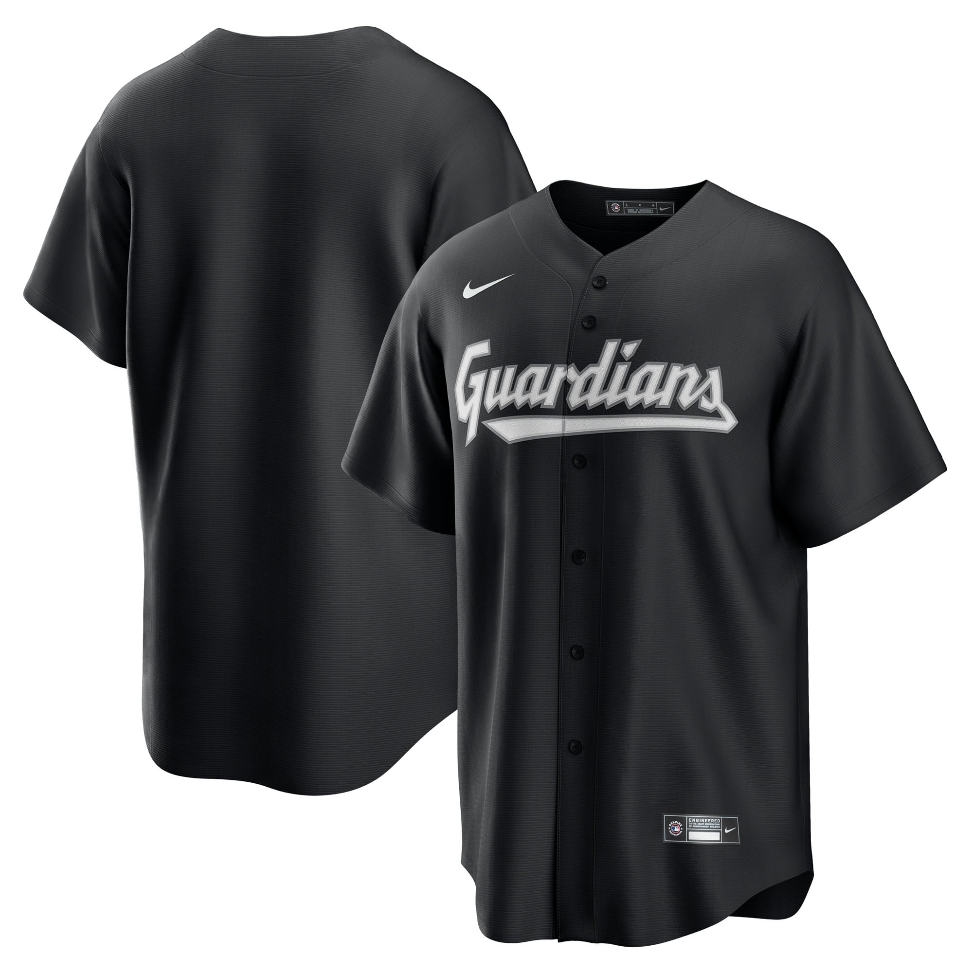 Men's Cleveland Guardians Nike Black Replica Jersey - 2