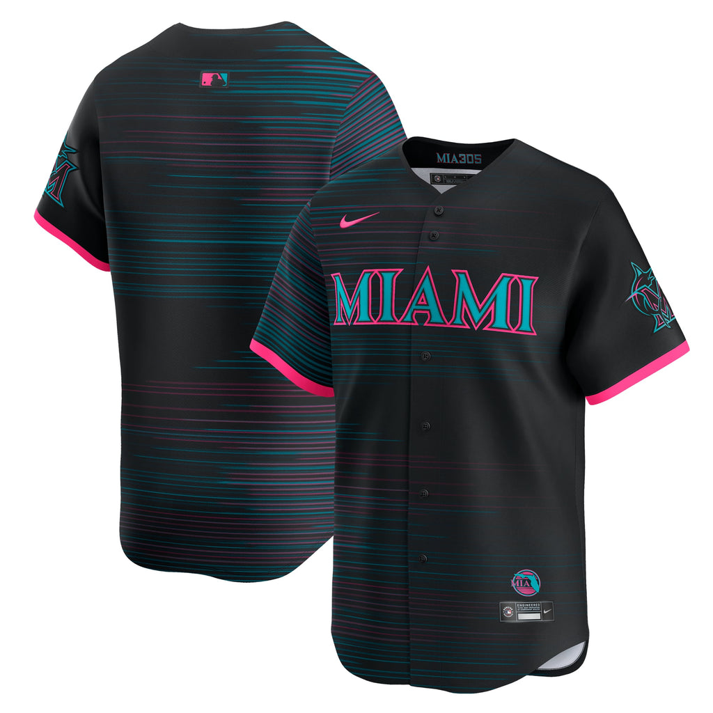 Men's Miami Marlins Nike Black 2025 City Connect Limited Jersey - 2