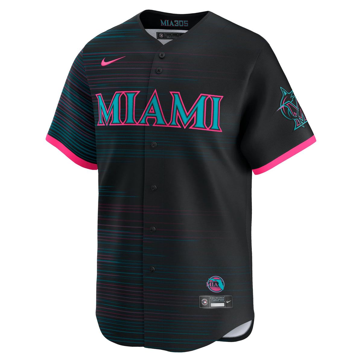 Men's Miami Marlins Nike Black 2025 City Connect Limited Jersey - 3