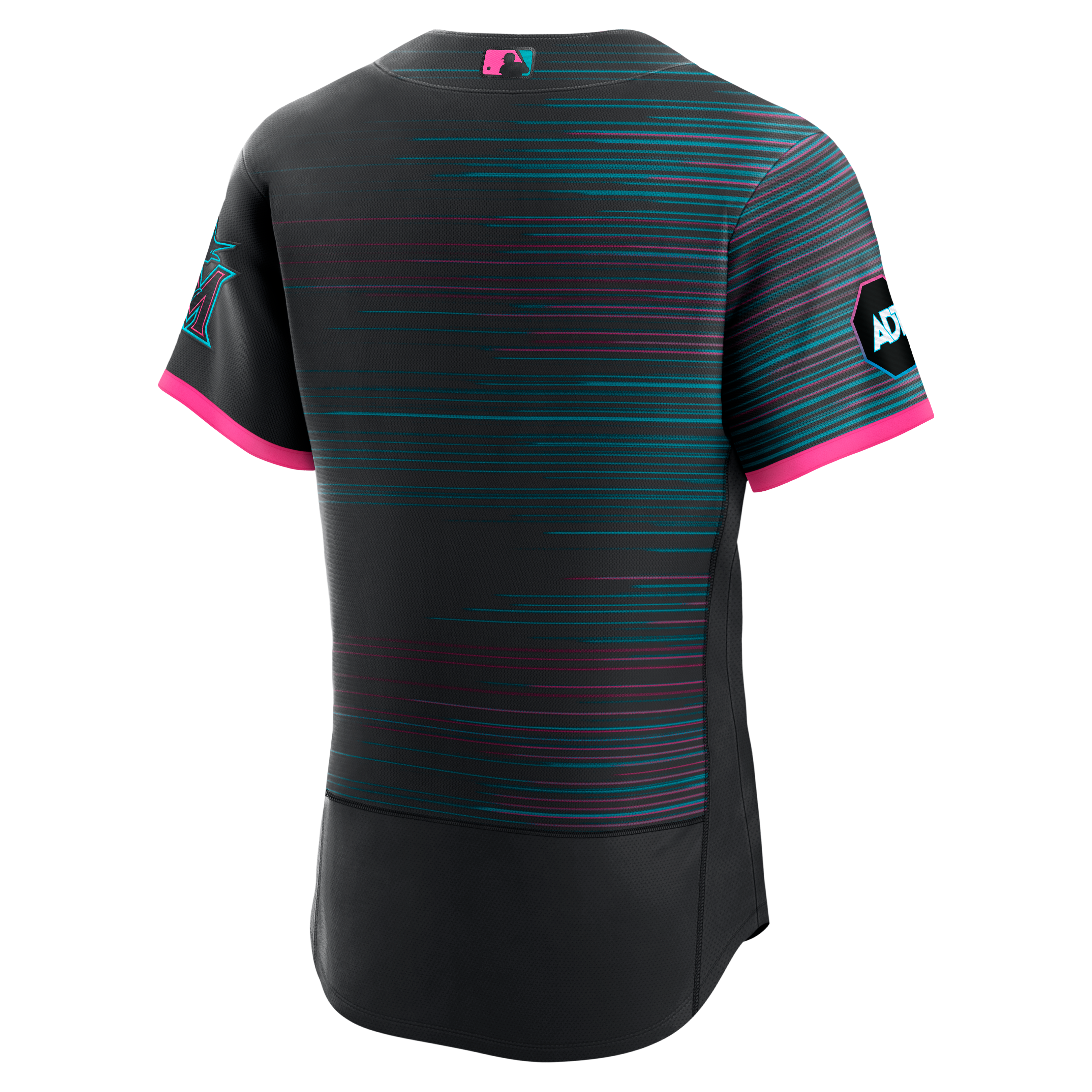Men's Miami Marlins Nike Black City Connect Authentic Sponsor Patch Jersey - 4