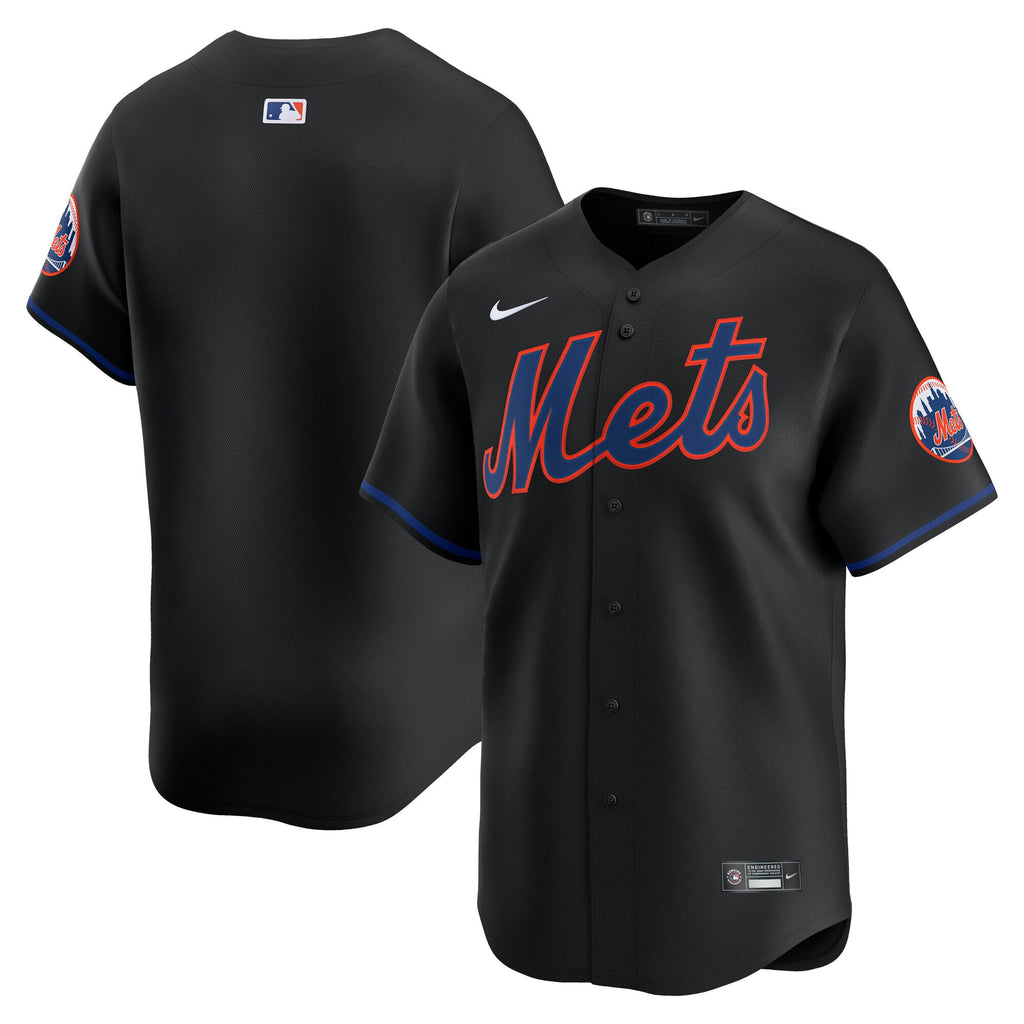 Men's New York Mets Nike Black Alternate Limited Jersey - 2