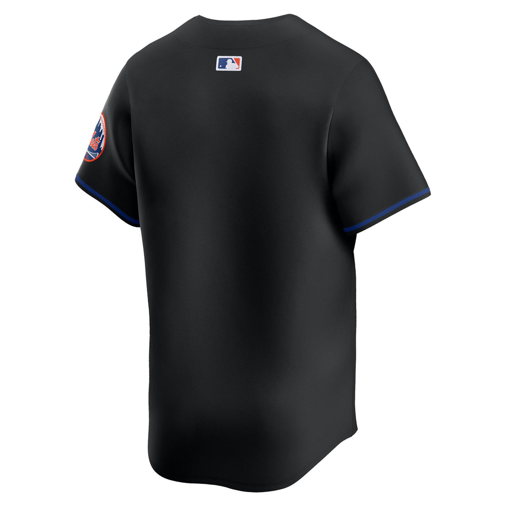 Men's New York Mets Nike Black Alternate Limited Jersey - 4
