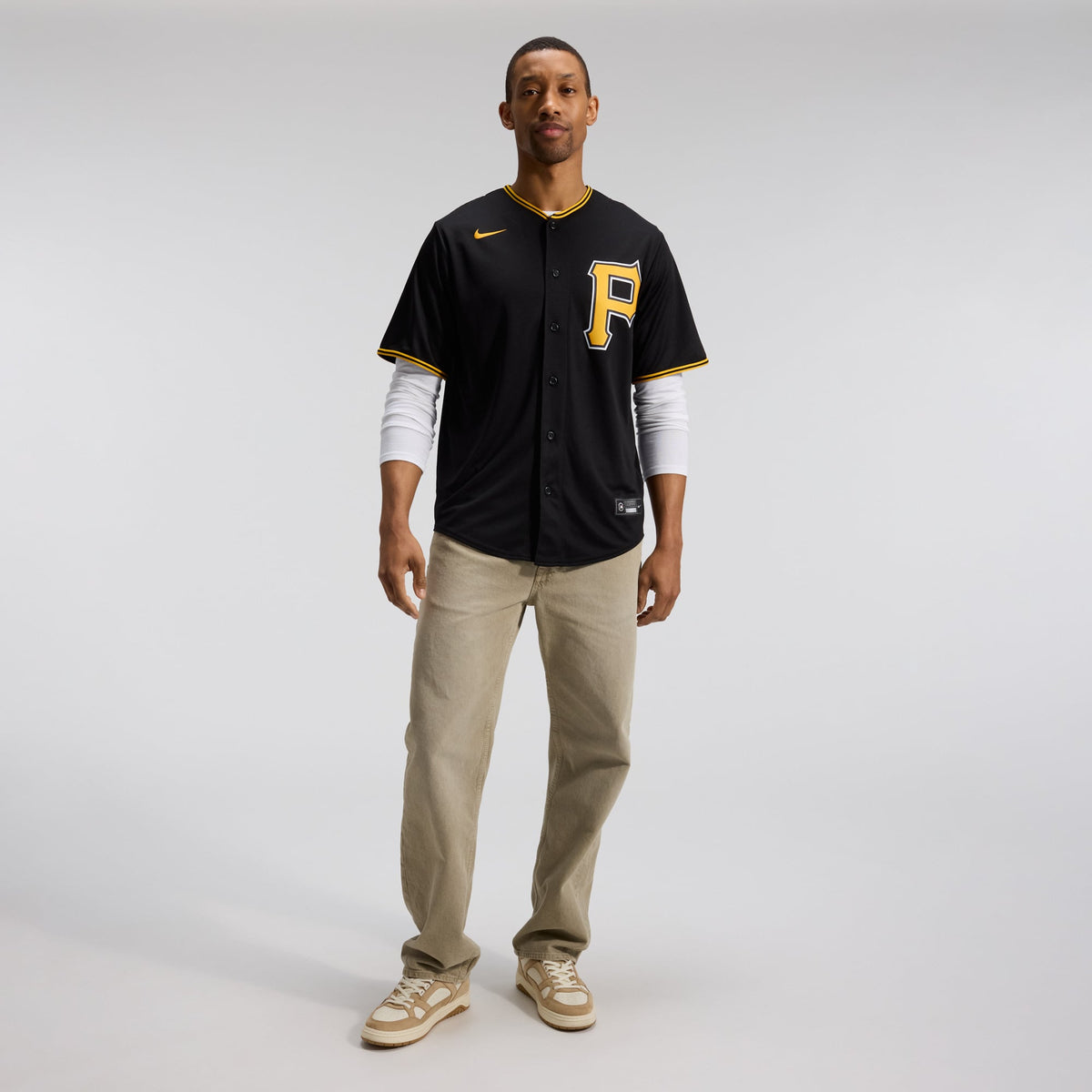 Men's Pittsburgh Pirates Nike Black Alternate Replica Team Jersey - 4
