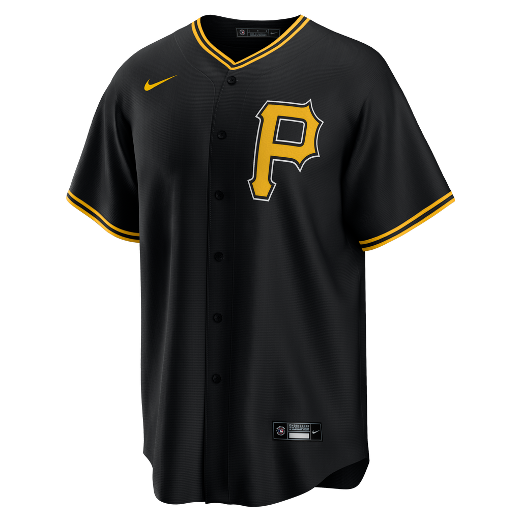 Men's Pittsburgh Pirates Nike Black Alternate Replica Team Jersey - 6