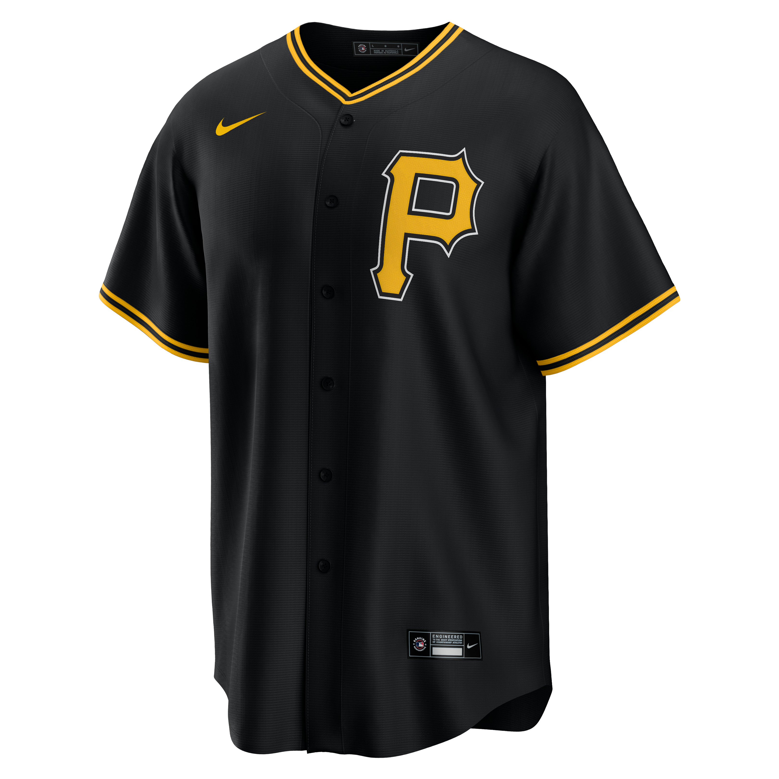 Men's Pittsburgh Pirates Nike Black Alternate Replica Team Jersey - 6