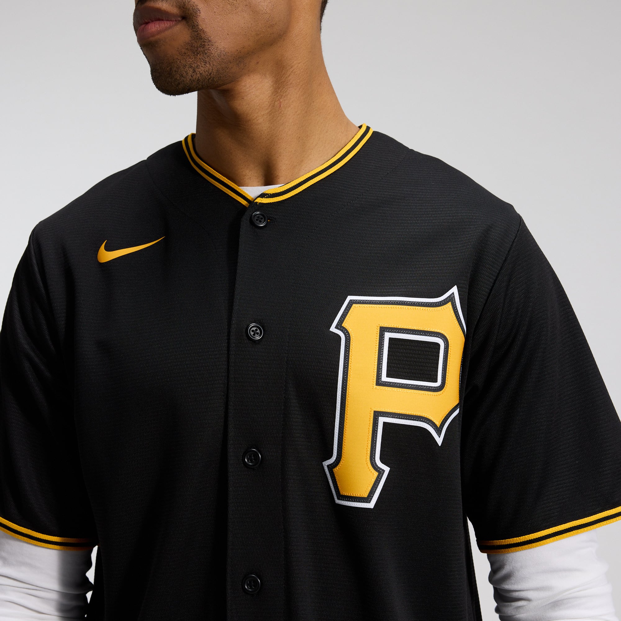 Men's Pittsburgh Pirates Nike Black Alternate Replica Team Jersey - 9