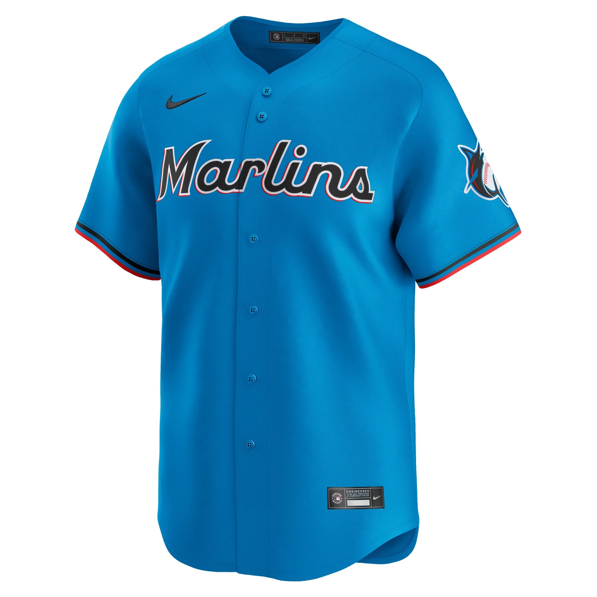 Men's Miami Marlins Nike Blue Limited Jersey - 3