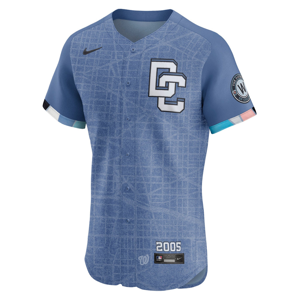 Men's Washington Nationals Nike Blue 2025 City Connect Elite Jersey - 3