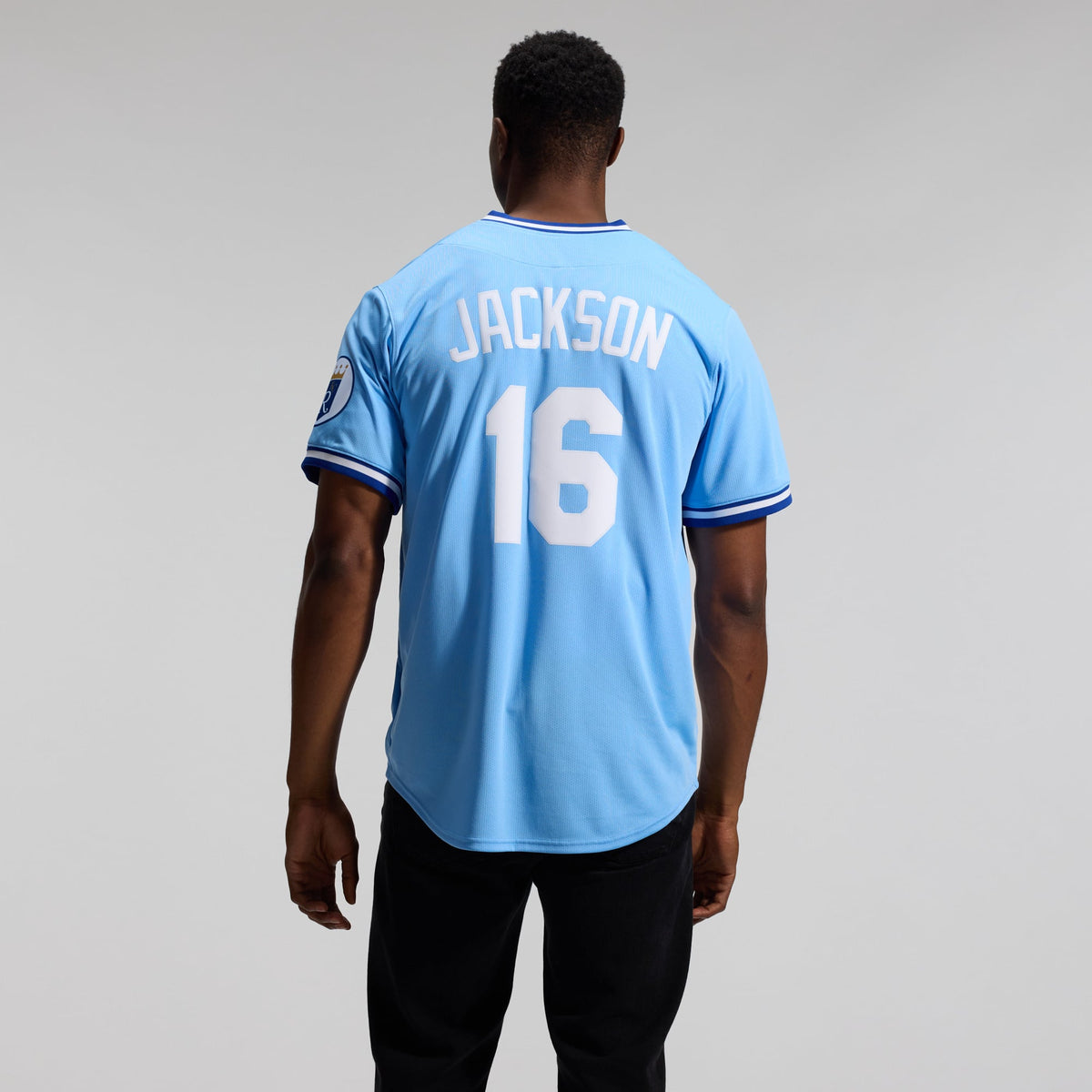 Men's Kansas City Royals Bo Jackson Nike Light Blue Throwback Cooperstown Collection Limited Jersey - 6