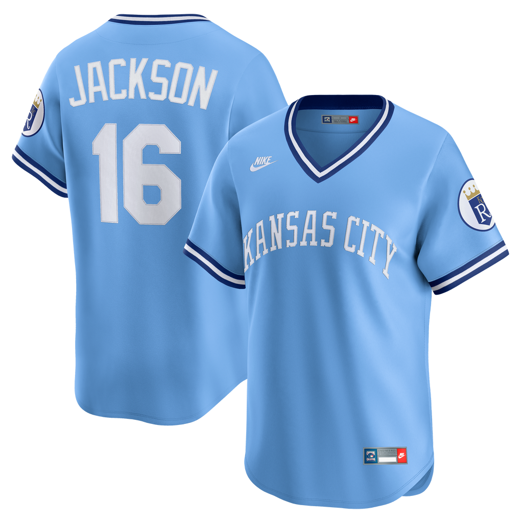 Men's Kansas City Royals Bo Jackson Nike Light Blue Throwback Cooperstown Collection Limited Jersey