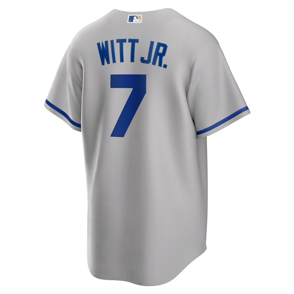 Men's Kansas City Royals Bobby Witt Jr. Nike Gray Road Replica Jersey - 8