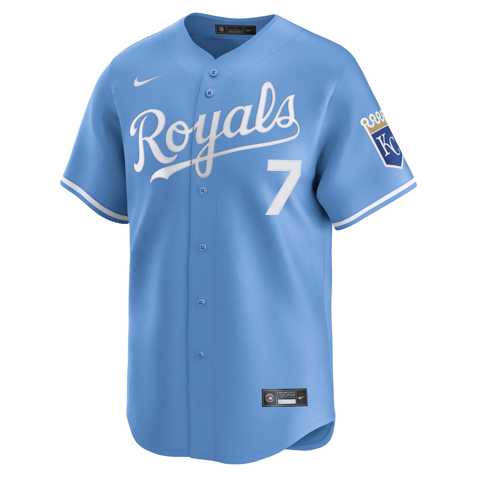 Men's Kansas City Royals Bobby Witt Jr. Nike Light Blue Alternate Limited Player Jersey - 3