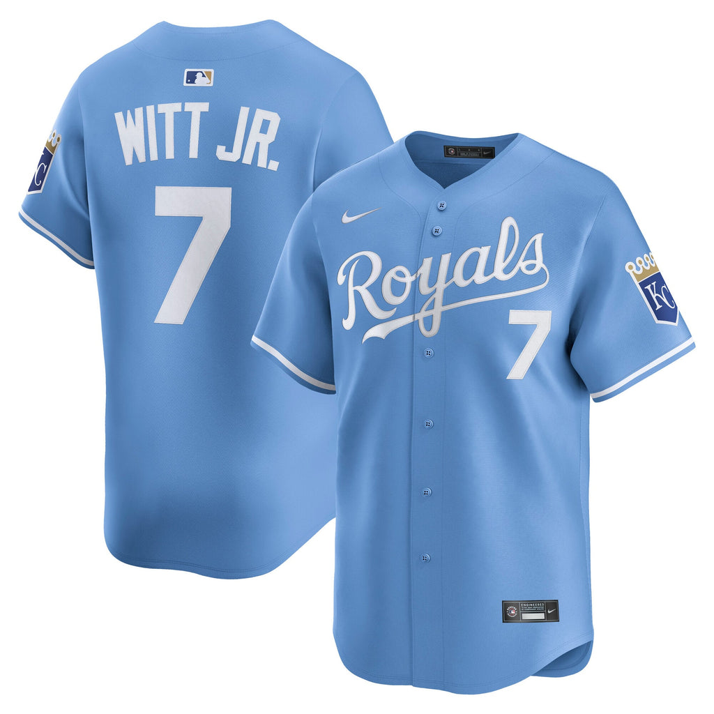 Men's Kansas City Royals Bobby Witt Jr. Nike Light Blue Alternate Limited Player Jersey