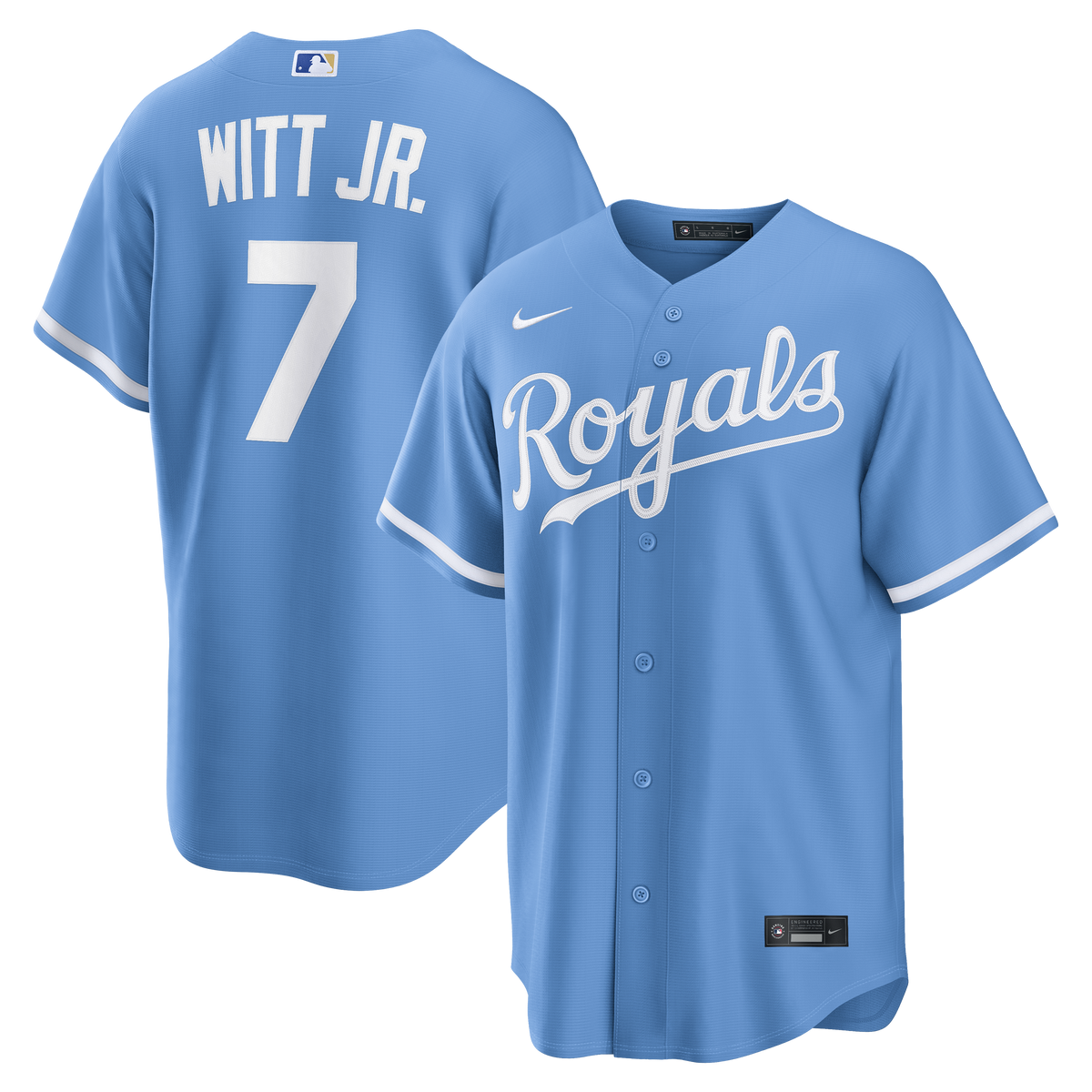 Men's Kansas City Royals Bobby Witt Jr. Nike Light Blue Alternate Replica Jersey