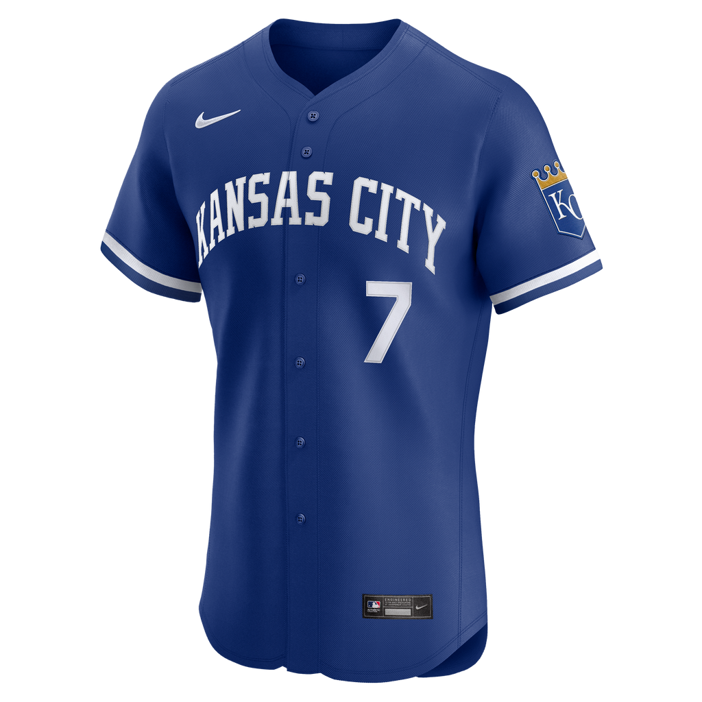 Men's Kansas City Royals Bobby Witt Jr. Nike Royal Alternate 2 Elite Player Jersey - 3