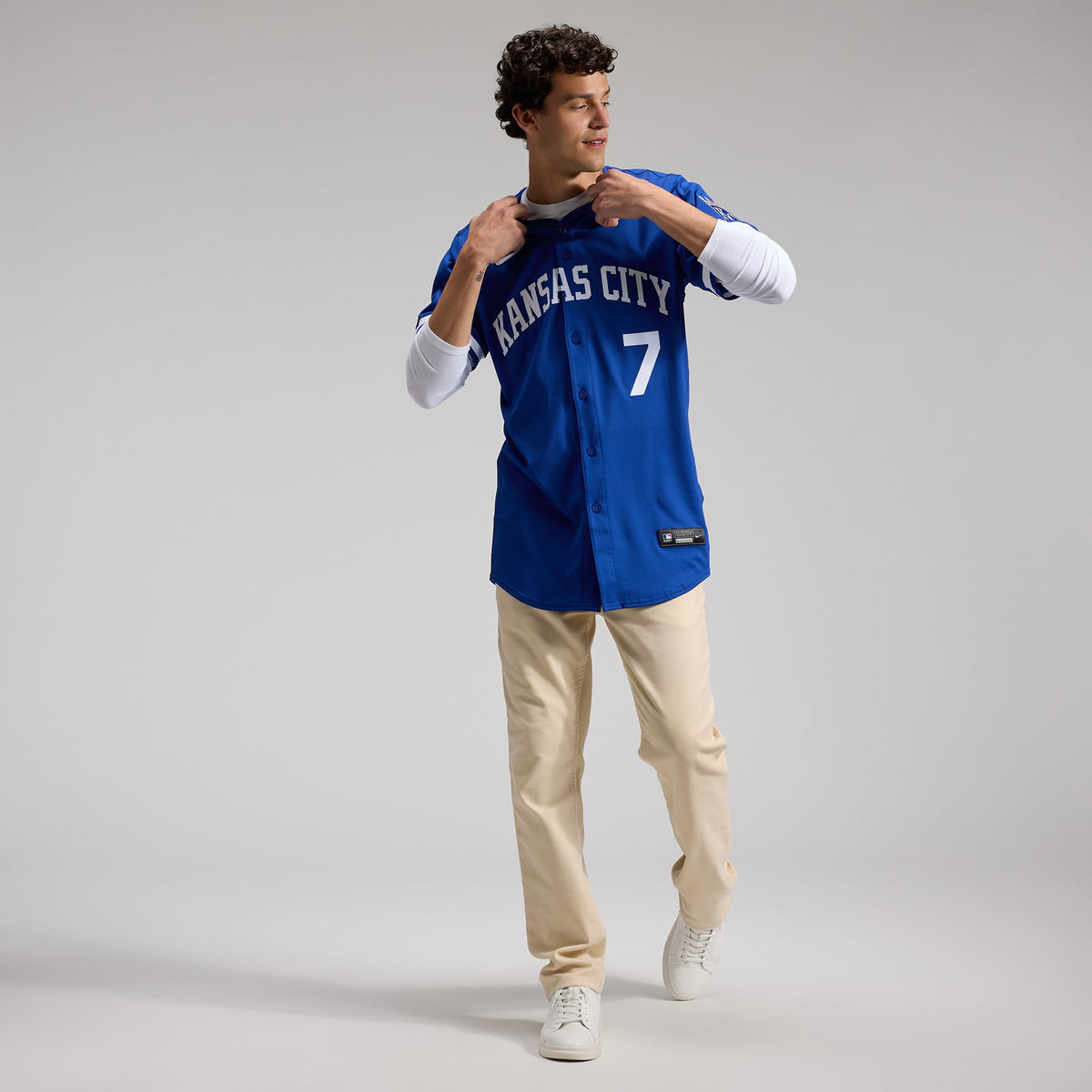 Men's Kansas City Royals Bobby Witt Jr. Nike Royal Alternate 2 Elite Player Jersey - 7