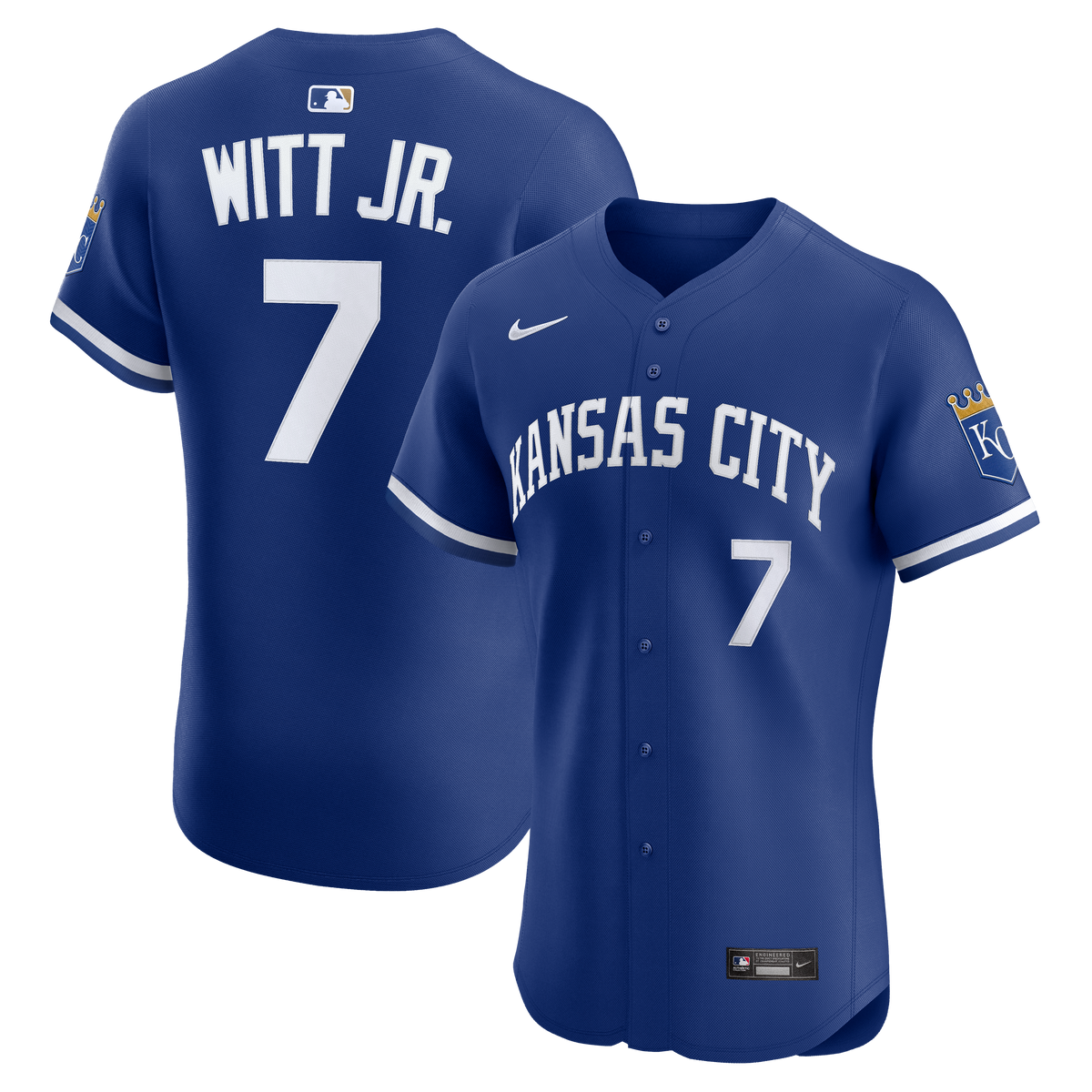 Men's Kansas City Royals Bobby Witt Jr. Nike Royal Alternate 2 Elite Player Jersey