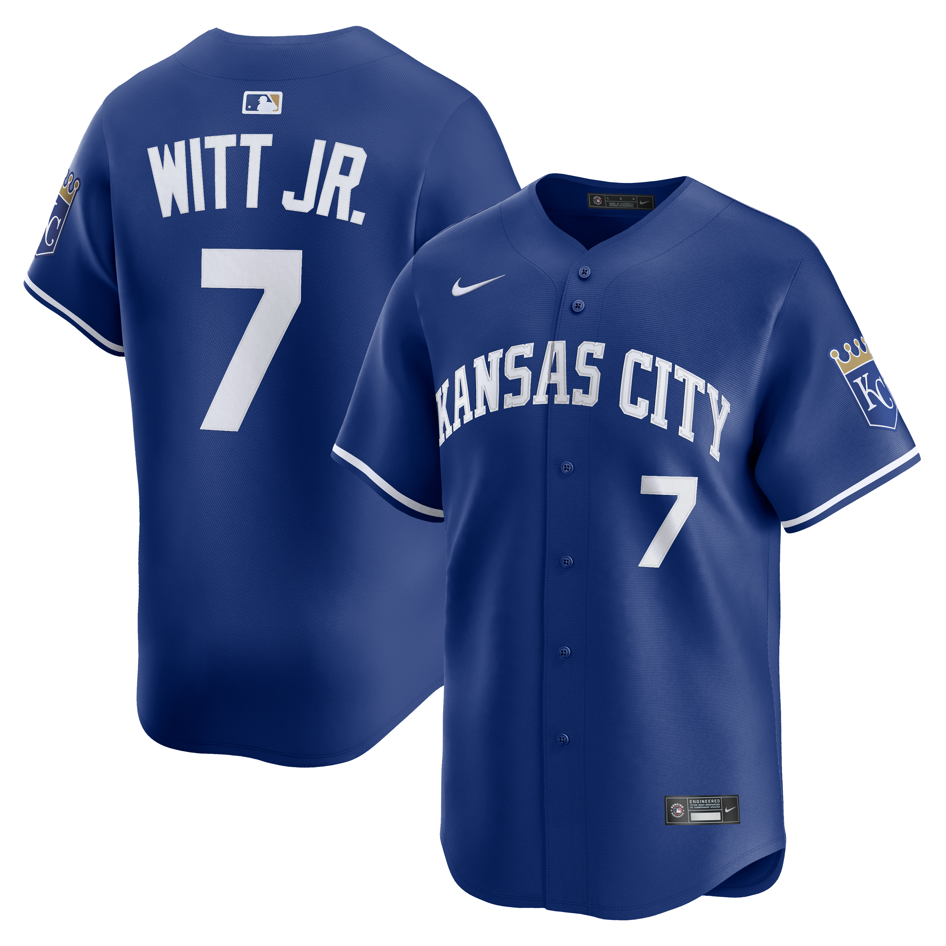 Men's Kansas City Royals Bobby Witt Jr. Nike Royal Alternate 2 Limited Player Jersey
