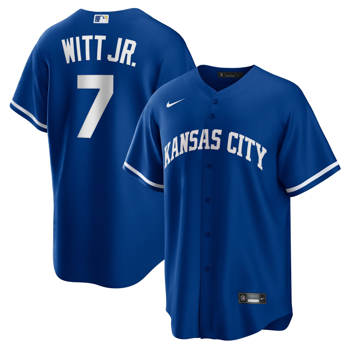 Men's Kansas City Royals Bobby Witt Jr. Nike Rush Blue Alternate 2 Replica Jersey