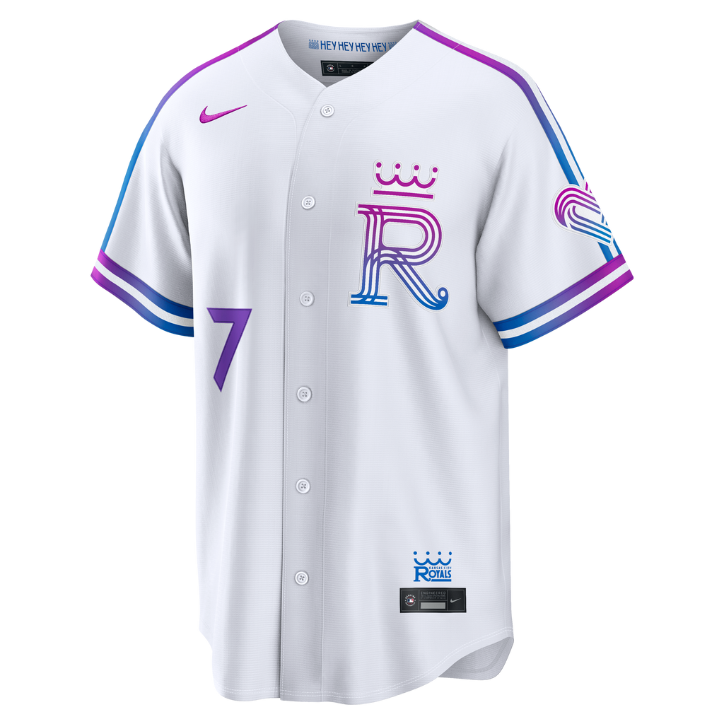 Men's Kansas City Royals Bobby Witt Jr. Nike White 2026 City Connect Stadium Jersey - 3
