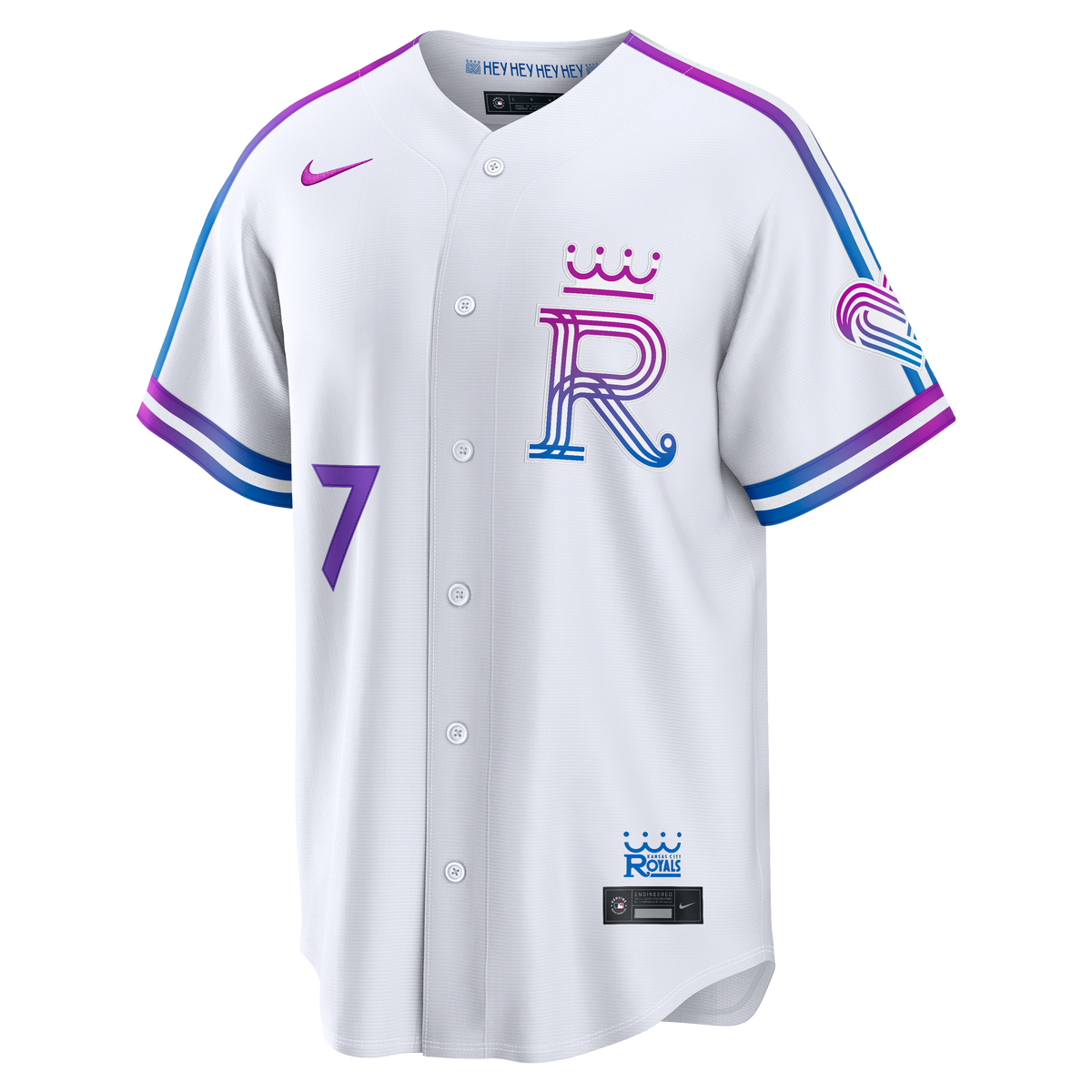 Men's Kansas City Royals Bobby Witt Jr. Nike White 2026 City Connect Stadium Jersey - 3