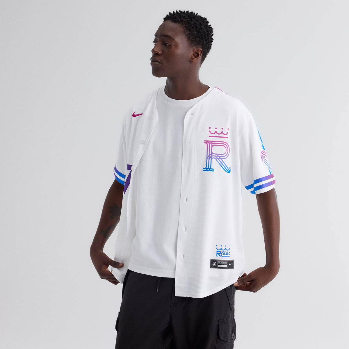Men's Kansas City Royals Bobby Witt Jr. Nike White 2026 City Connect Stadium Jersey - 5