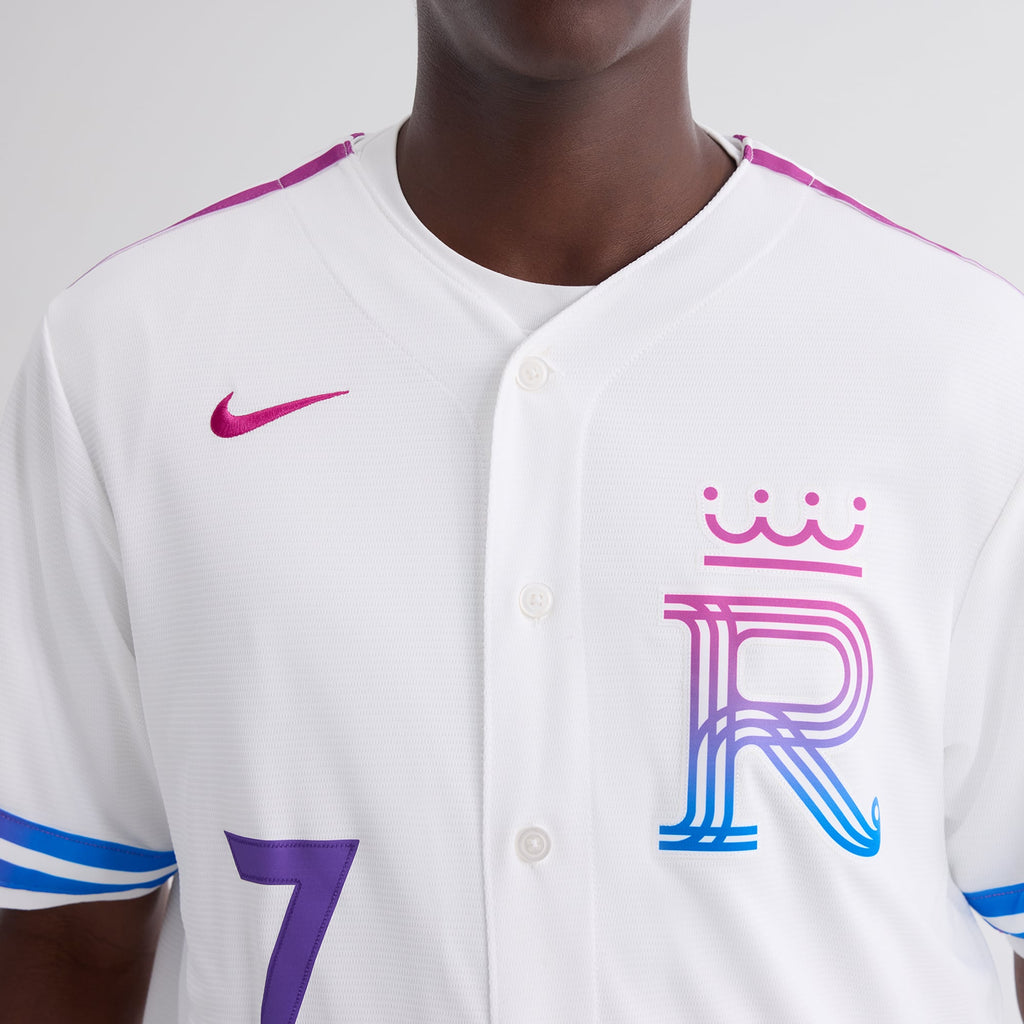 Men's Kansas City Royals Bobby Witt Jr. Nike White 2026 City Connect Stadium Jersey - 8
