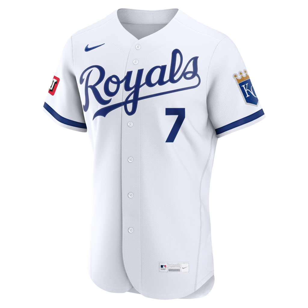 Men's Kansas City Royals Bobby Witt Jr. Nike White Home Authentic Sponsor Patch Jersey - 3