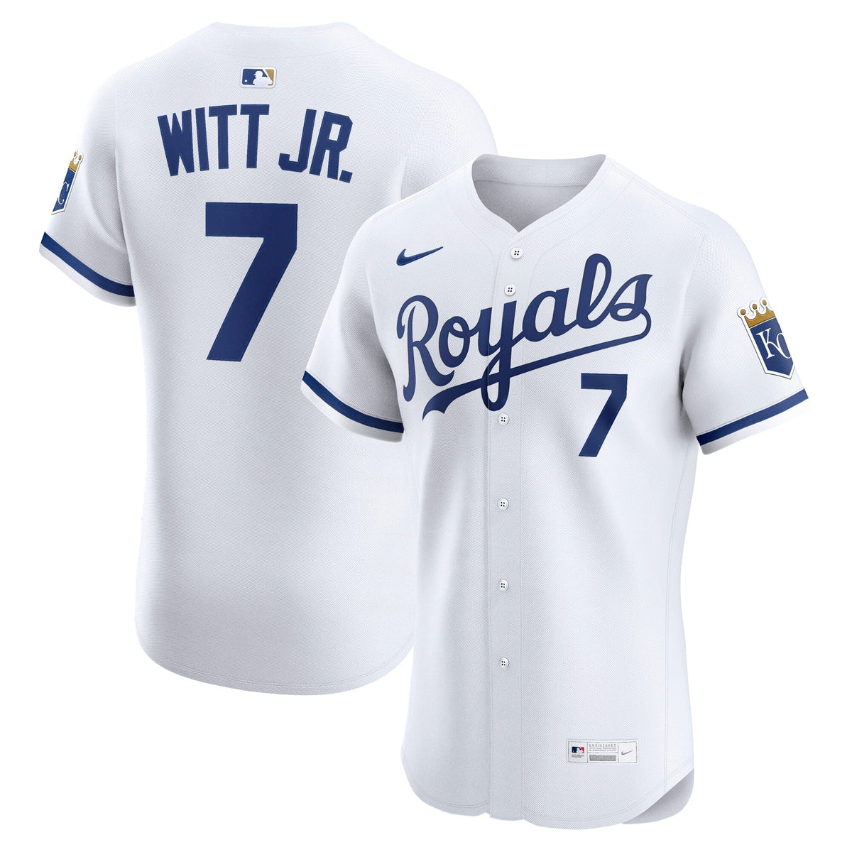 Men's Kansas City Royals Bobby Witt Jr. Nike White Home Elite Player Jersey - 2