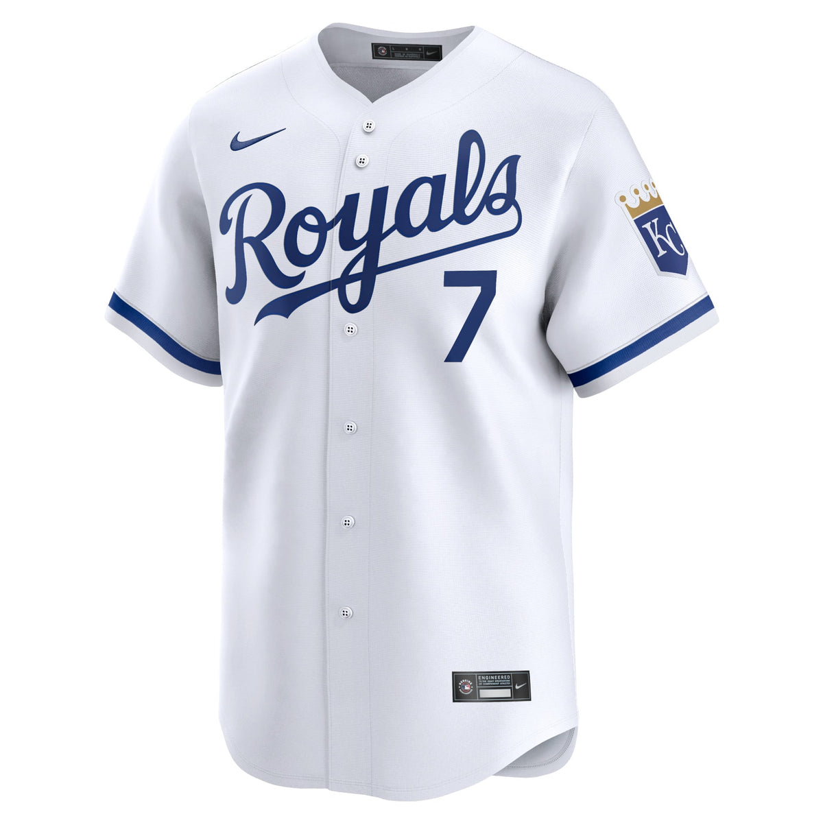 Men's Kansas City Royals Bobby Witt Jr. Nike White Home Limited Player Jersey - 3