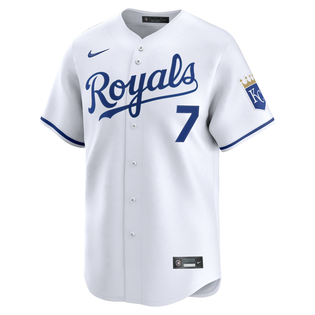 Men's Kansas City Royals Bobby Witt Jr. Nike White Home Limited Player Jersey - 3